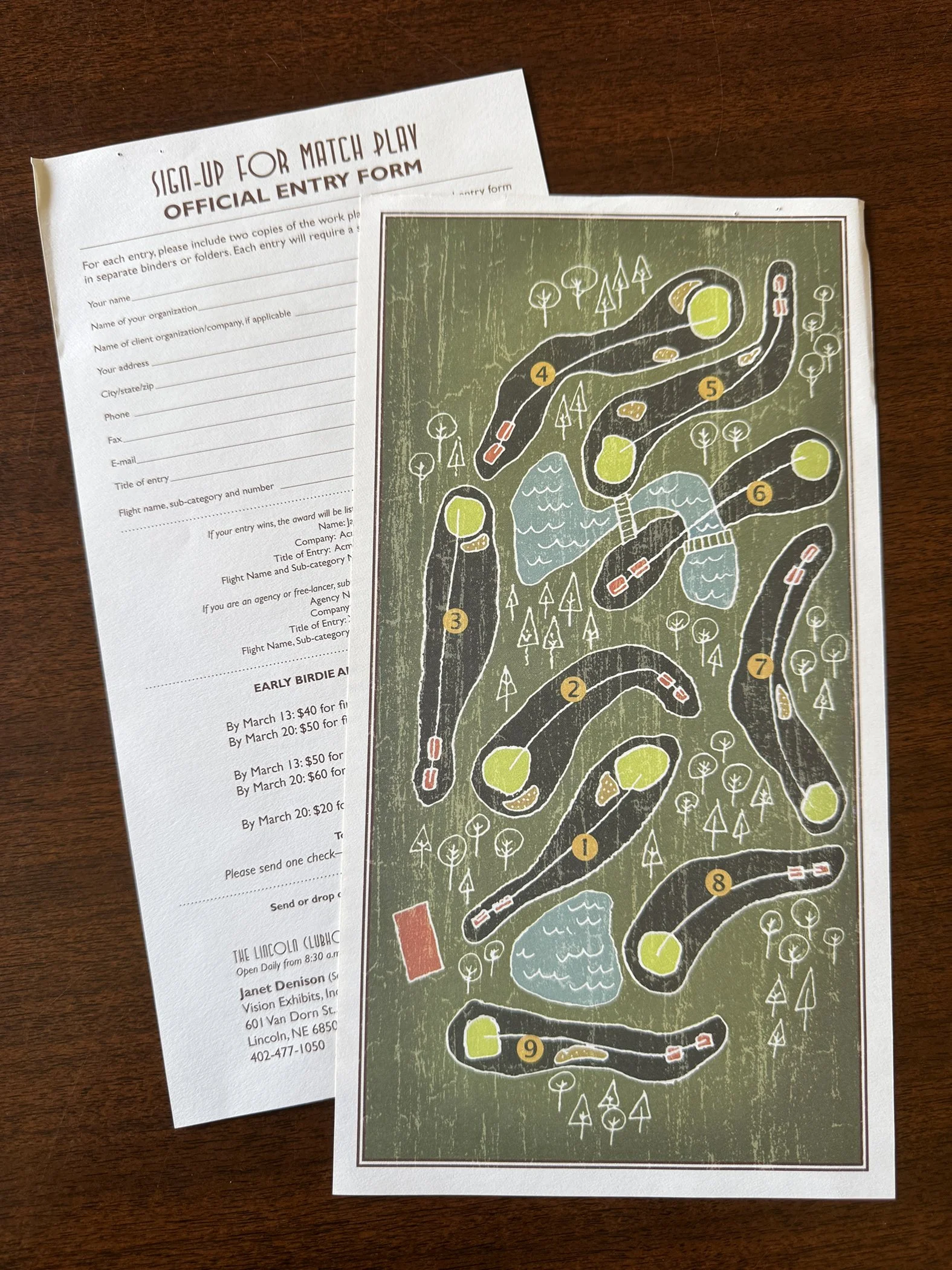 Golf Themed Entry Form  /  IABC