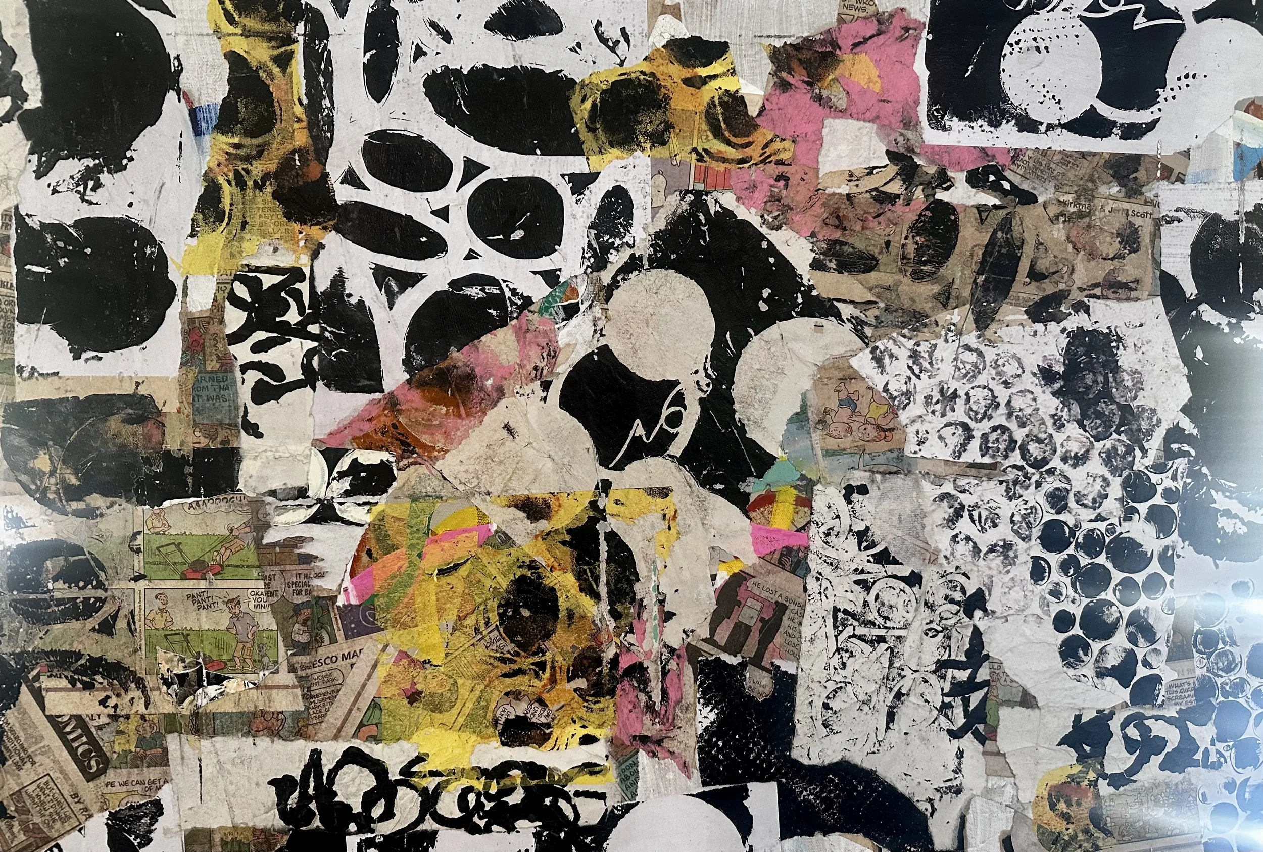 Black Tie Affair
36” x 24”
Mixed media and acrylic  on framed canvas