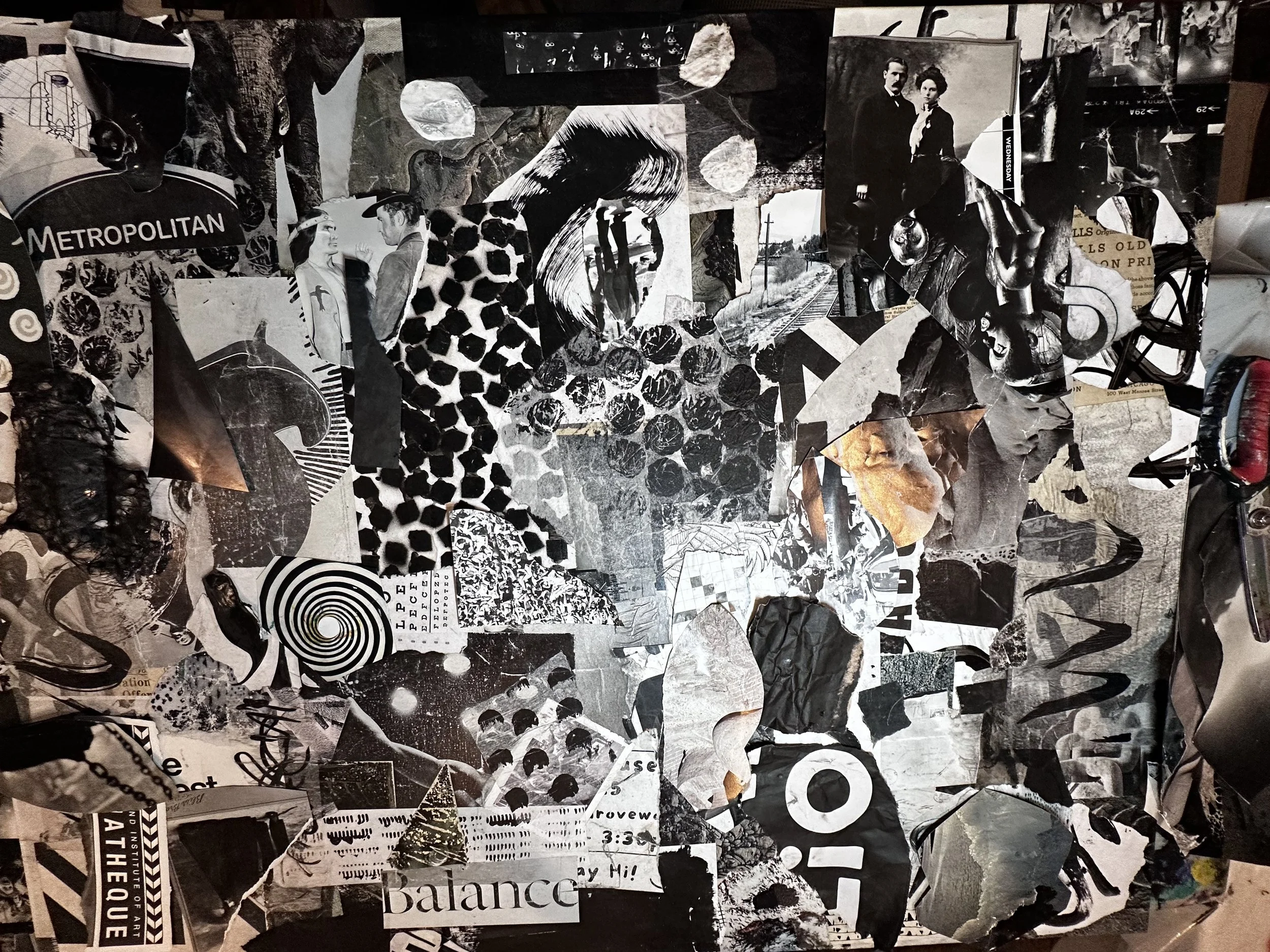 Black is the Color- None is the Number - #3
36” x 24” 
Mixed media and acrylic on framed canvas
