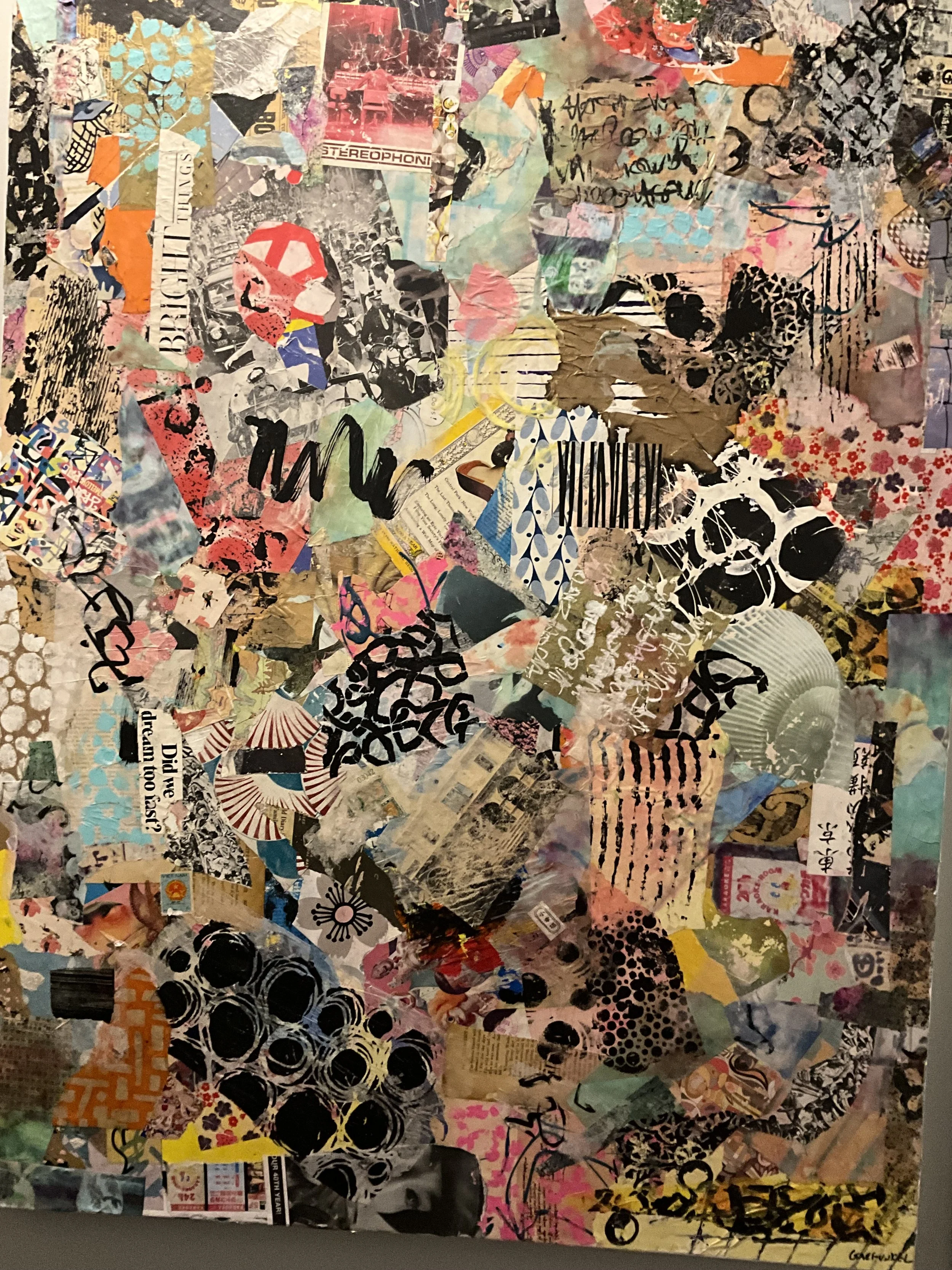 Onomatopoeia 
36” x 48”
Acrylic and mixed media on framed canvas