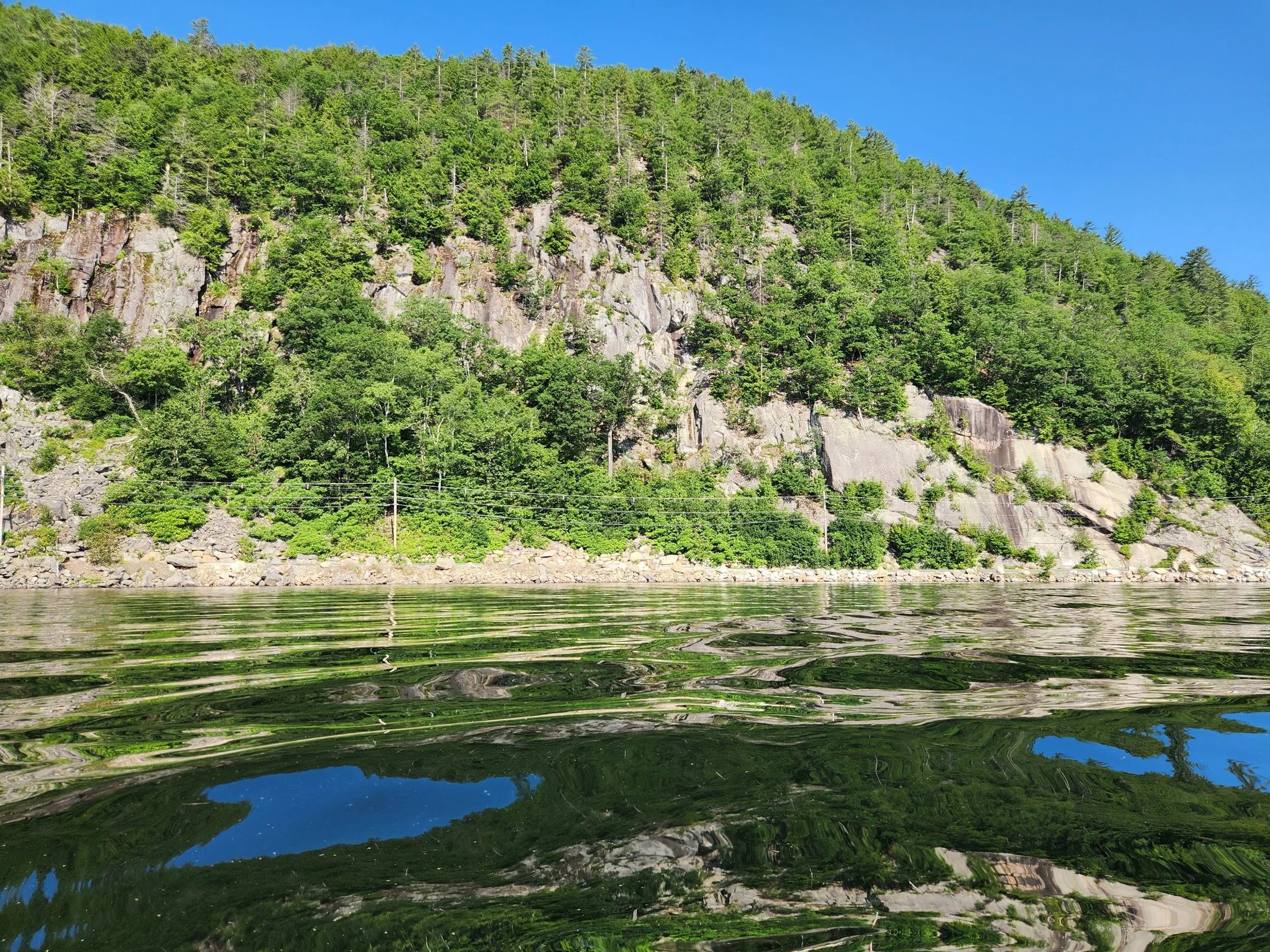 Kayaking view of the Ledges, Alexandria, June 24, 2025