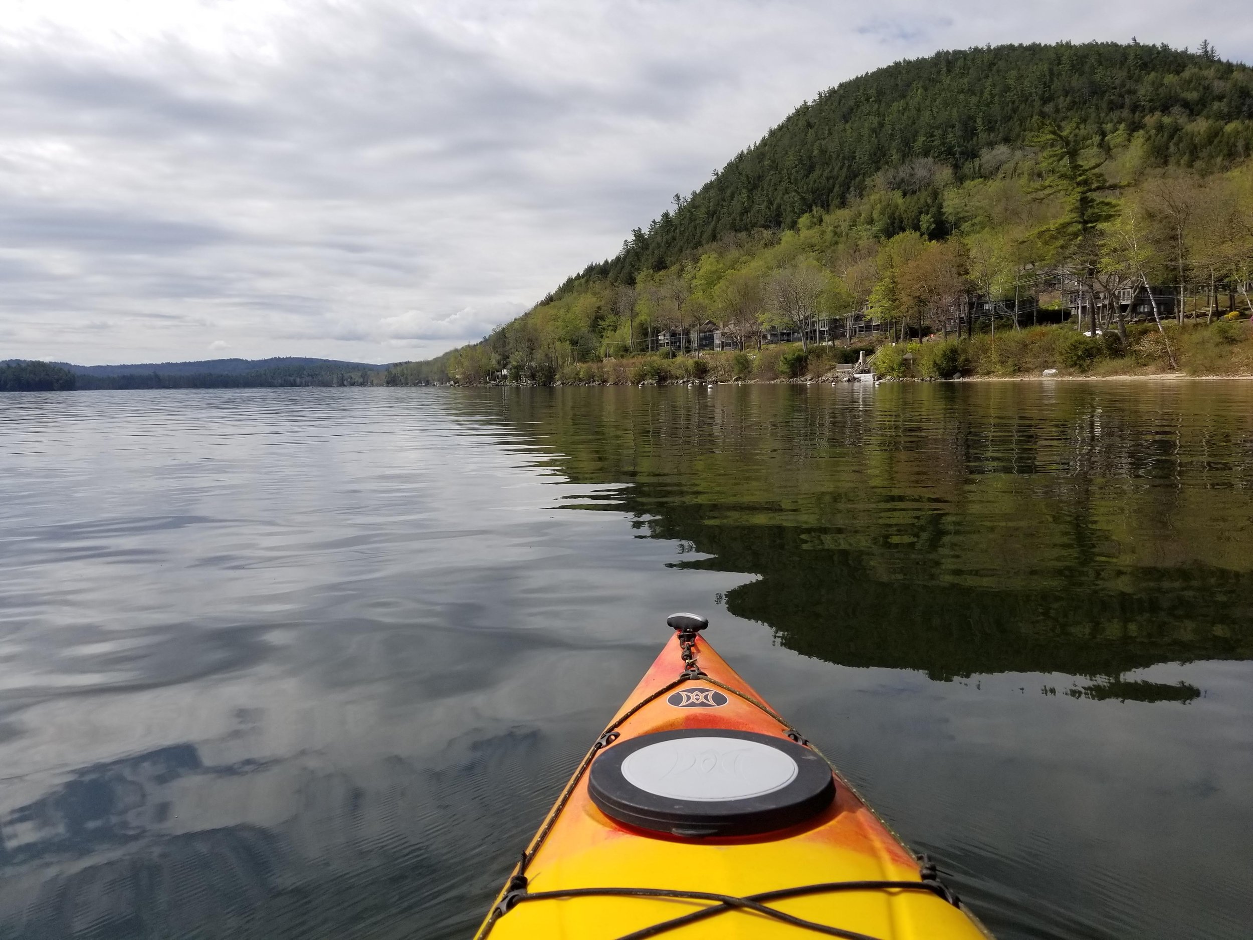 Kayaking off Alexandria, with a view of Big Sugarloaf mountain, May 17, 2020