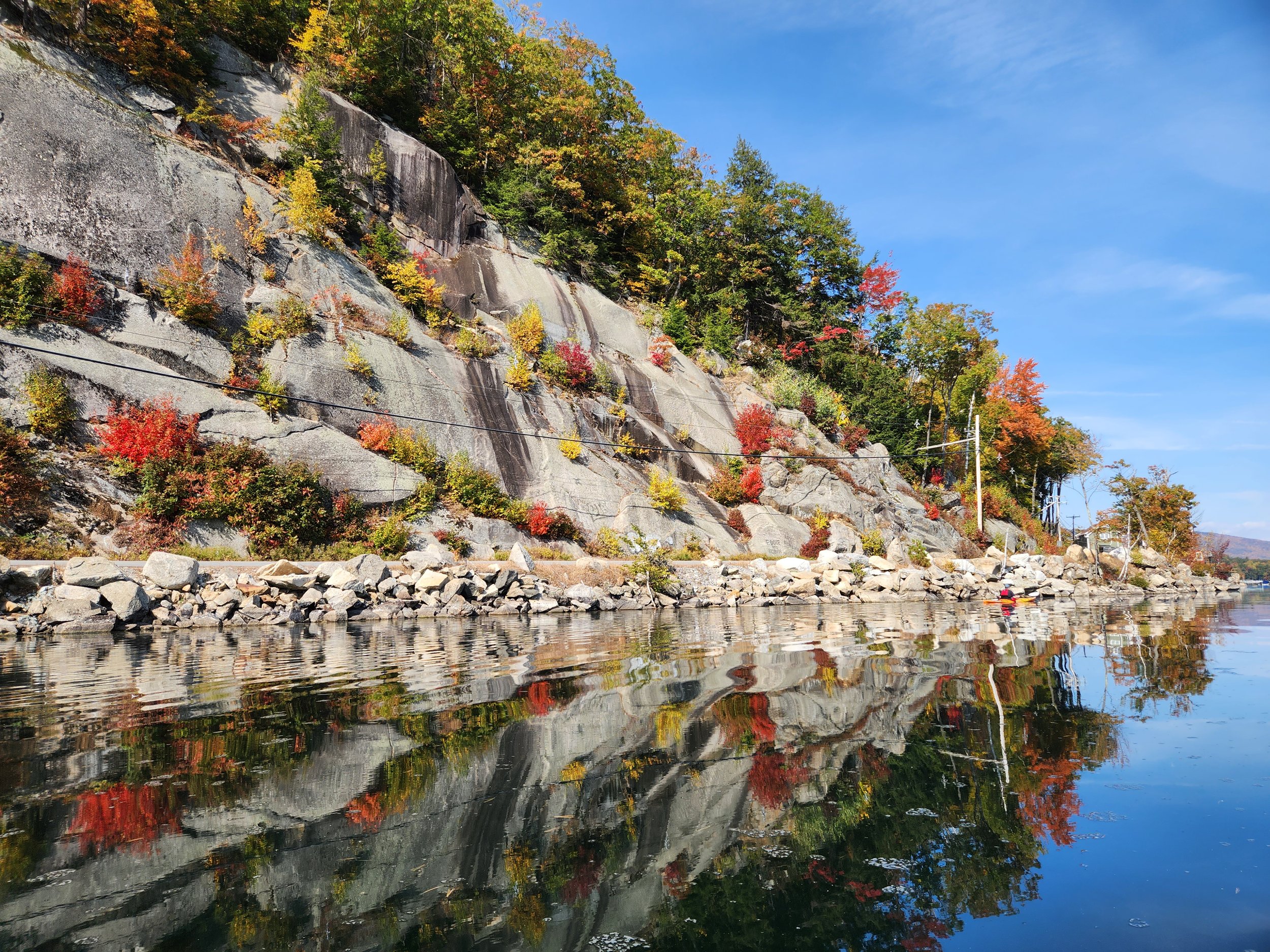 Kayaking view of the Ledges in Alexandria, October 12, 2022