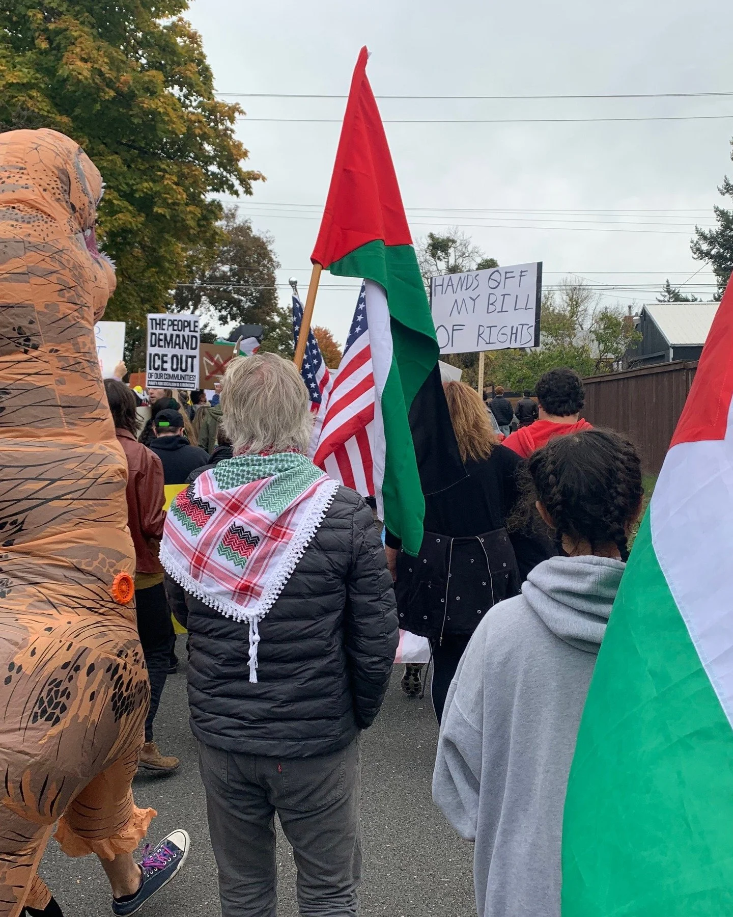 Yesterday, Spokane showed up on the streets to stand up against the Trump administration. 

We can't forget that these causes are all connected. Resist the Trump administration, protest ICE, show up for Palestine, and advocate for the liberation of a
