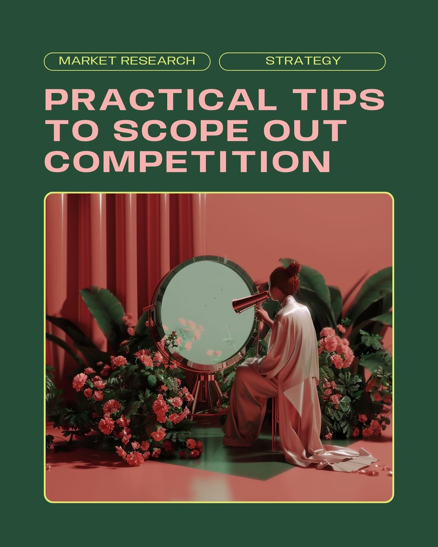 How do you stay up on competition? 👀 

A passive yet practical guide to small business market research:

1. Start a new social media account on platform of choice. Only engage with relevant content, keep your algo &ldquo;clean&rdquo;. 

2. Start rec