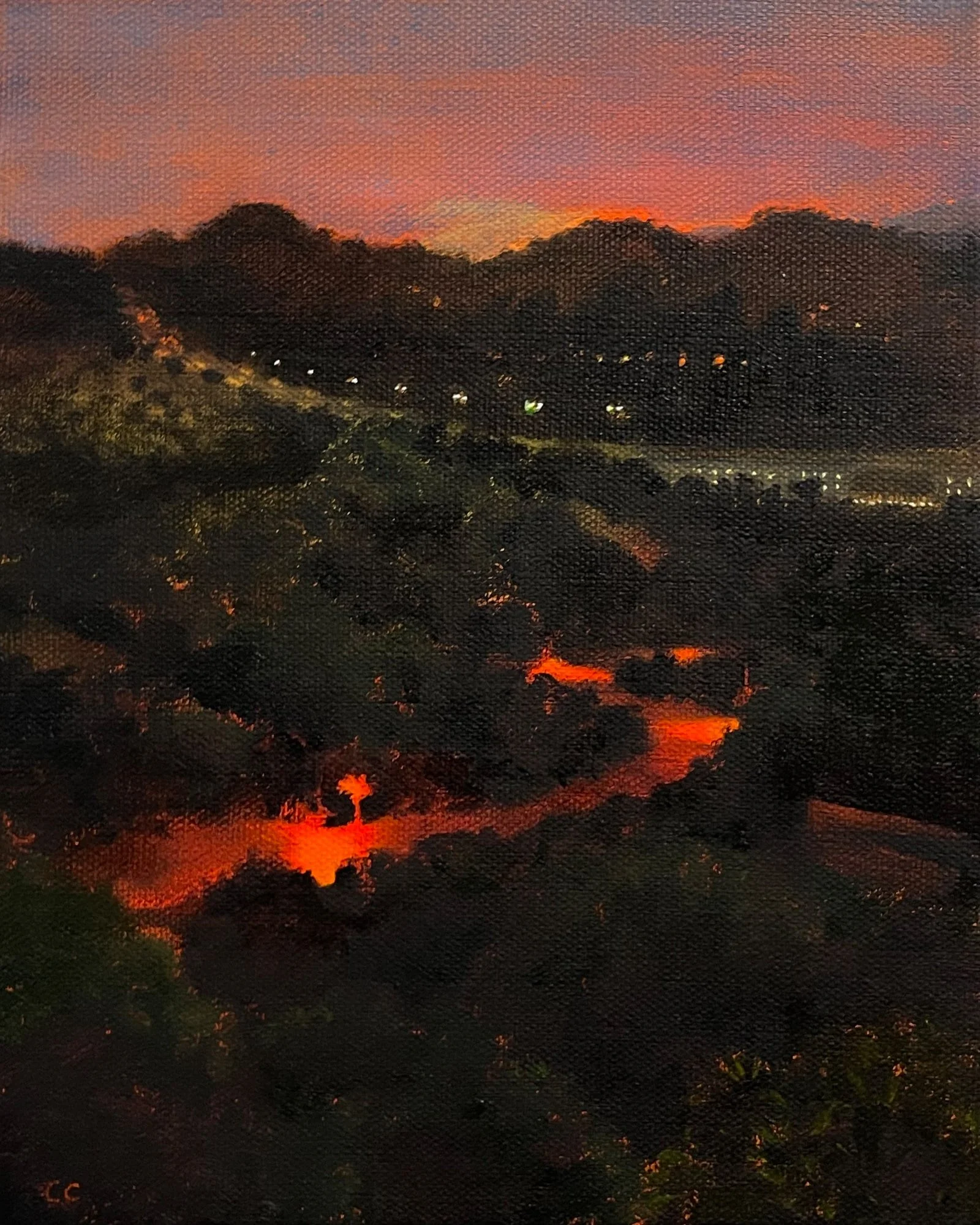 LA River 10" x 8" oil & acrylic on canvas