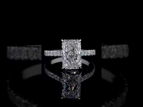 Custom 4 carat radiant diamond wedding ring set. #diamond #radiantring #labdiamond