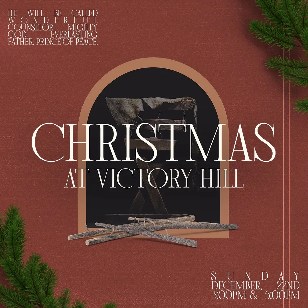 We invite YOU to Christmas at Victory Hill Church! 
Come as you are, invite your friends and family, and let’s celebrate the wonder and miracle of Christmas together! β¨
——————————&md