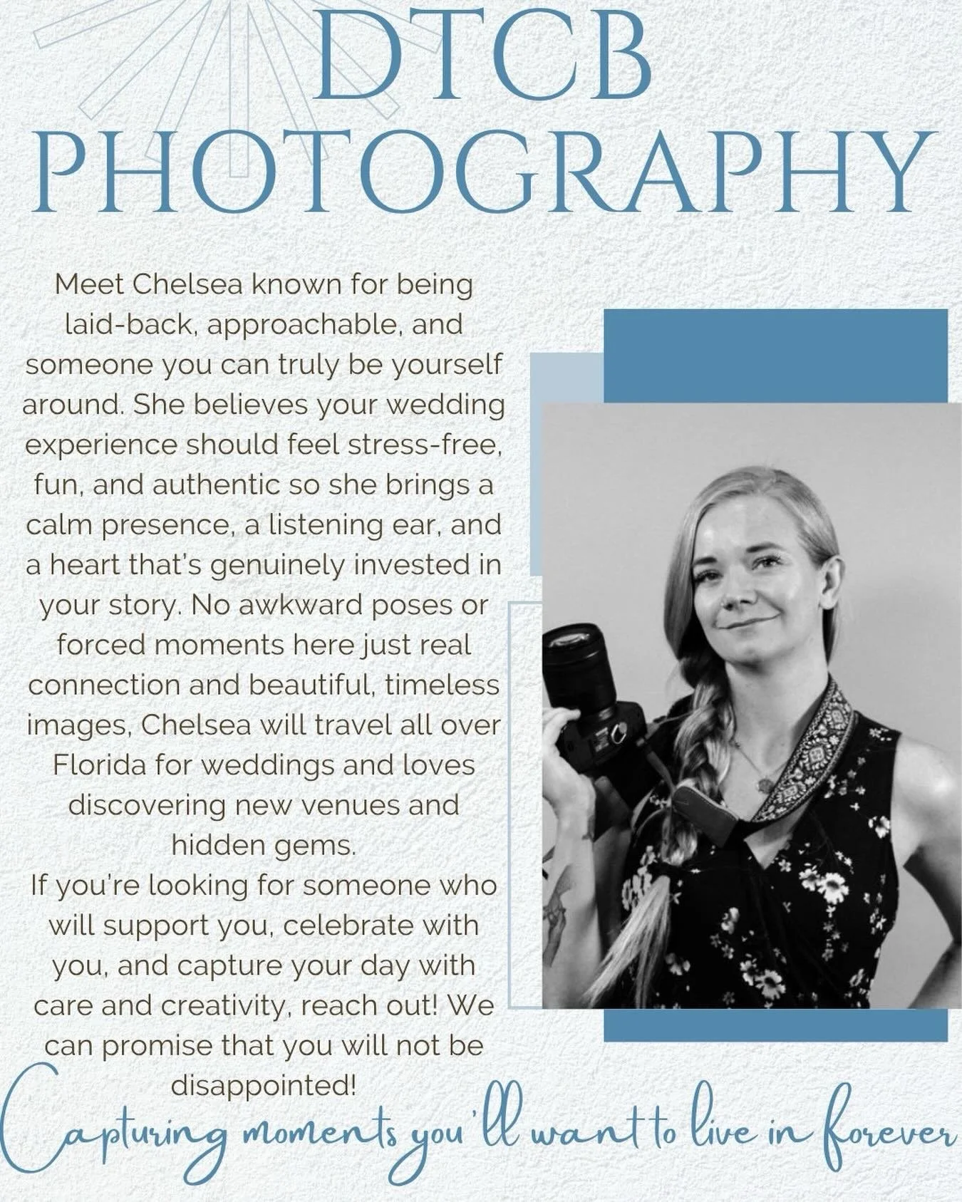 ✨Vendor Spotlight ✨

Behind the lens and capturing magic ✨📸 Chelsea Brown is the one who turns moments into memories. From candid smiles to dreamy details, her work speaks louder than words, and we&rsquo;re obsessed! 

Reach out to her for more deta