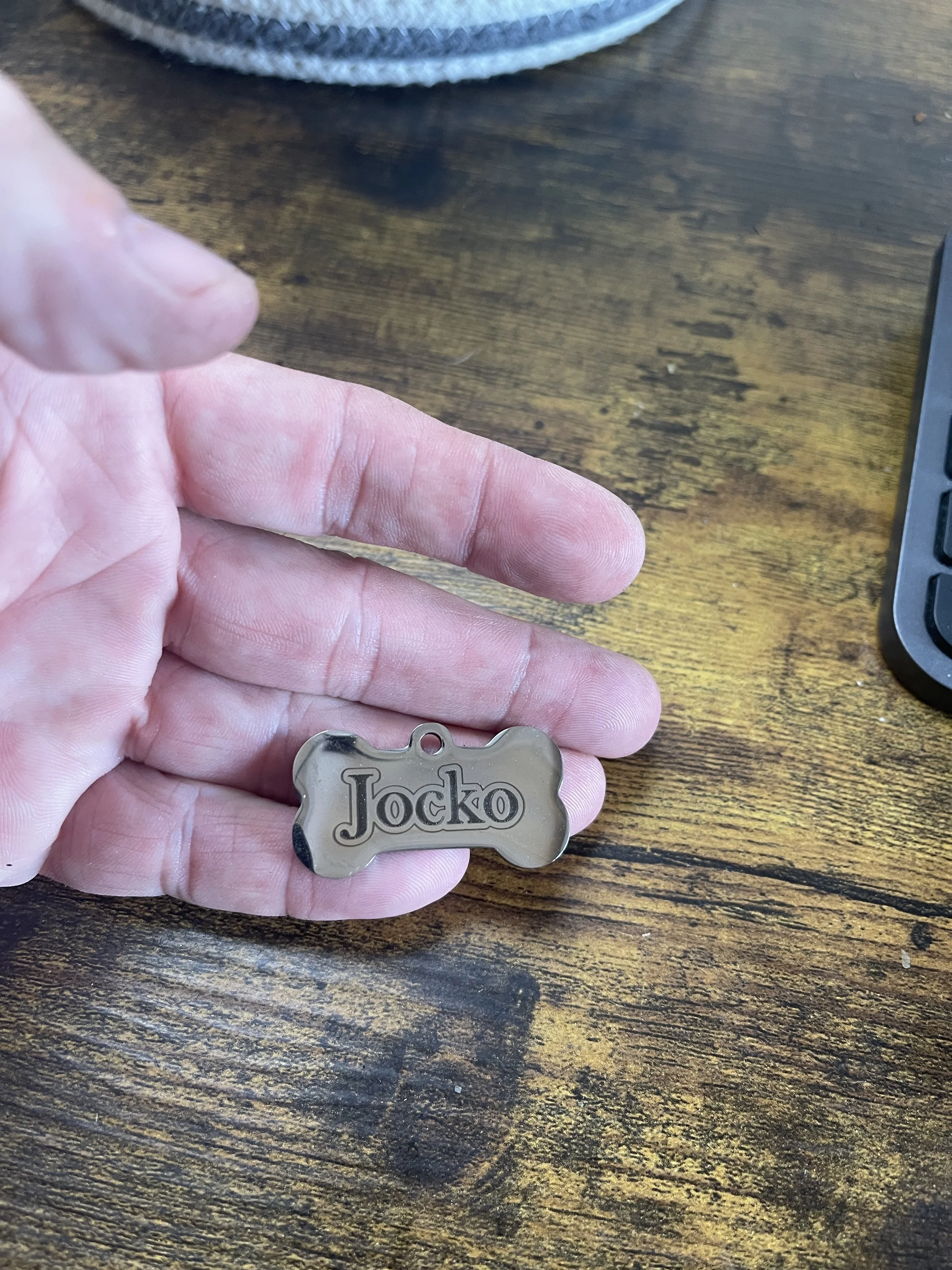 Engraved Bone Dog Tag: Jocko
