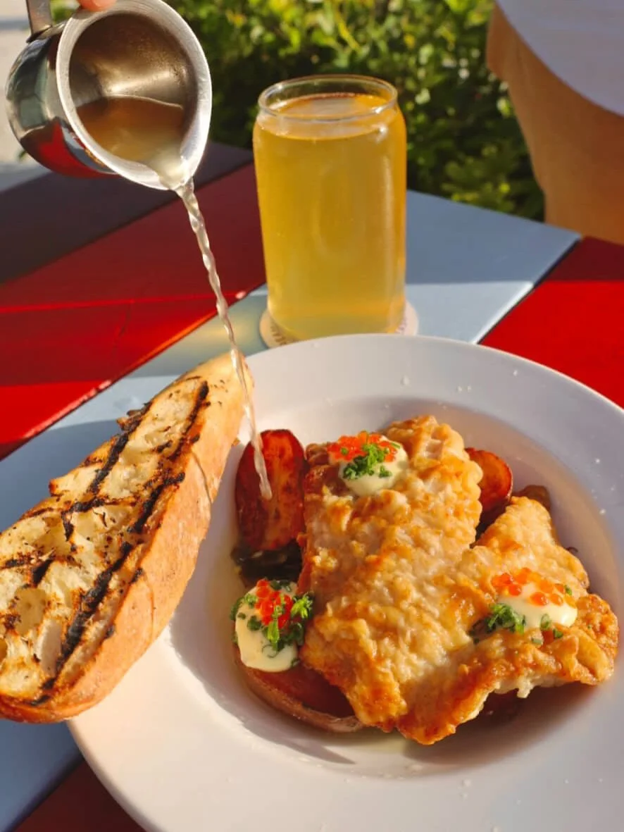 NEW CATCH OF THE DAY 🐟

Pan fried Gulf Triggerfish with braised collard greens and roasted potatoes, garlic aioli, roe and grilled bread - $39.

Triggerfish has sweet delicate meat similar to swordfish and is an absolute must try.

Come by and catch