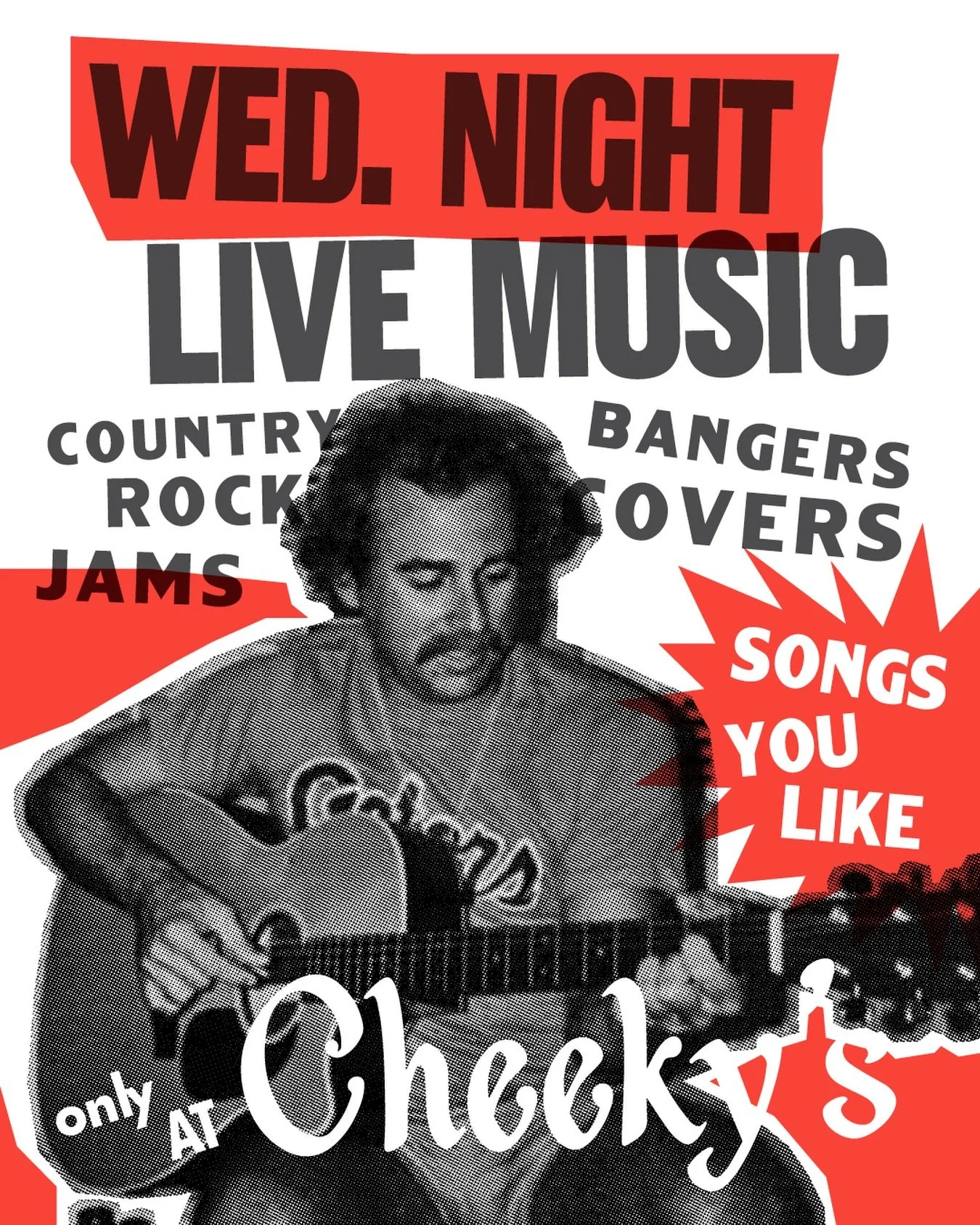 Live music every Wed at Cheeky&rsquo;s 🎸

Come by tonight for music by @israeltenoriooficial, Grammy Latin member and aware musician right here in St. Pete!

Plus, happy hour is 3-6, every day that we are open! 

Only at Cheeky&rsquo;s with @bookmus