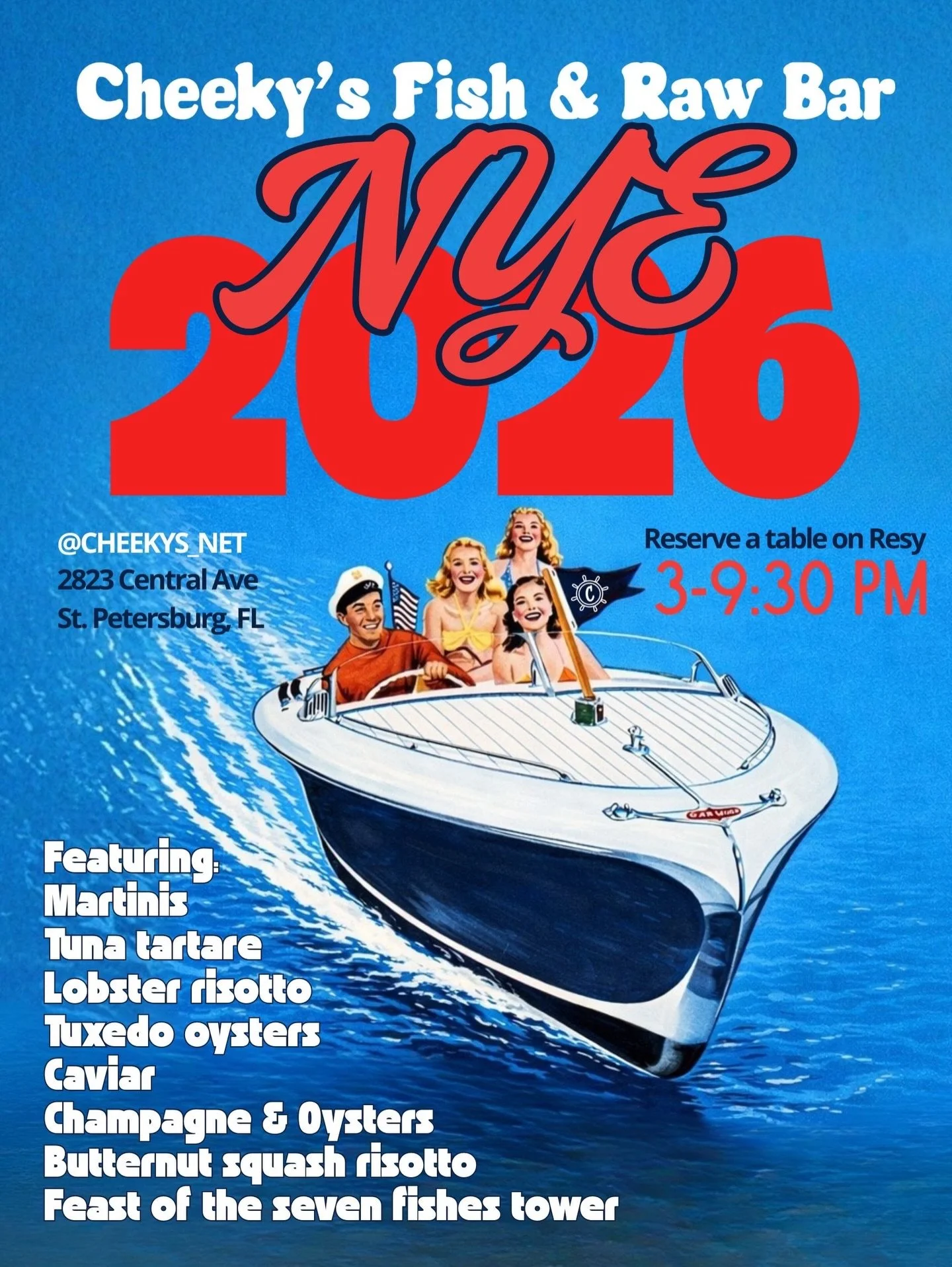 Still deciding what your New Year&rsquo;s Eve looks like? Start it at Cheeky&rsquo;s! We&rsquo;ll take care of the oysters, bubbles, and dinner plans &mdash; whether you&rsquo;re heading out after or calling it an early night in style. Reserve your t