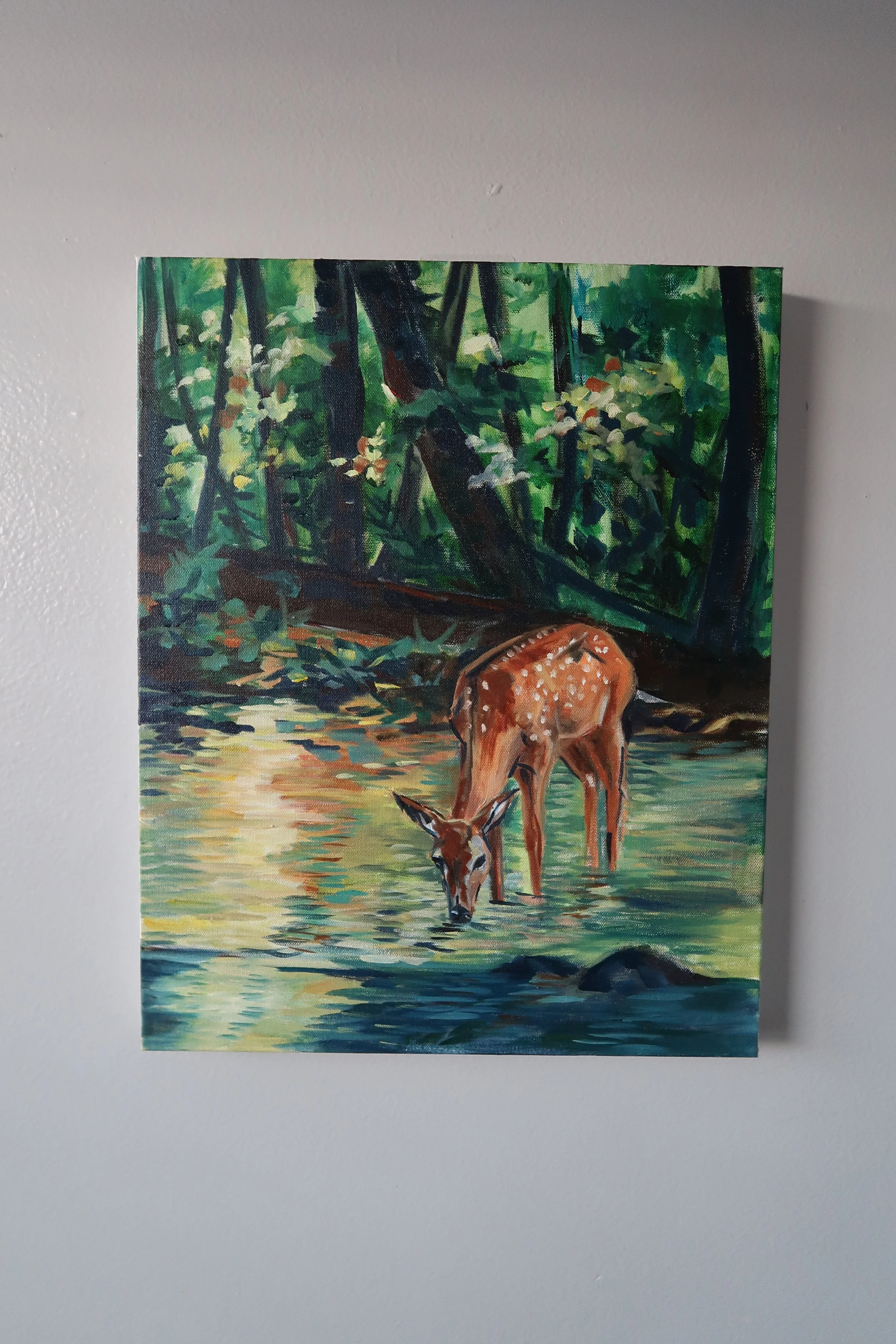 As the Deer - Psalm 42:1 - Original Oil Painting on Gallery Canvas