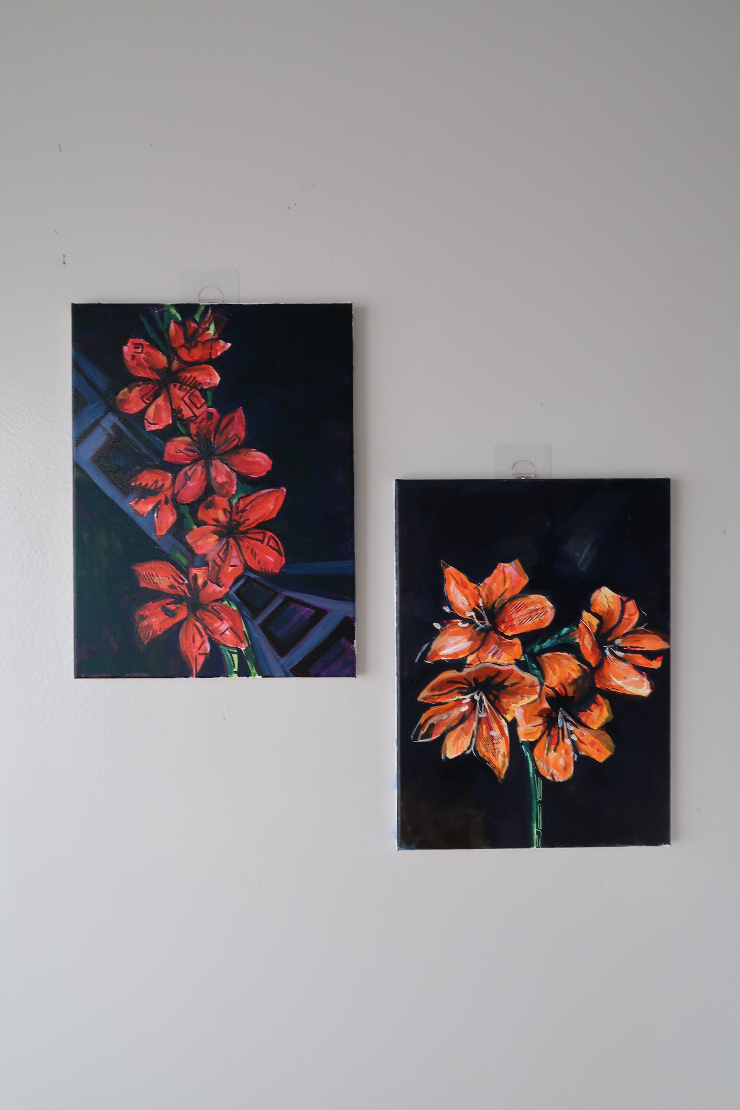 Blooming Embers - Flames of Bloom - Original Oil Paintings