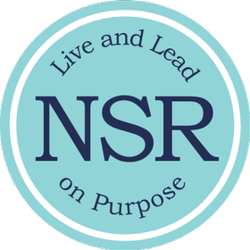 Red circular logo with white text "NSR" in the center, surrounded by the phrases "Lead on Purpose" at the top and "Mentor for Life" at the bottom.