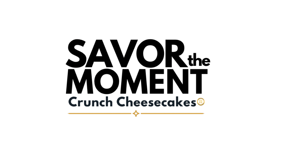 Logo for "Savor the Moment Bakery & Dessert Cafe" with a cake illustration.
