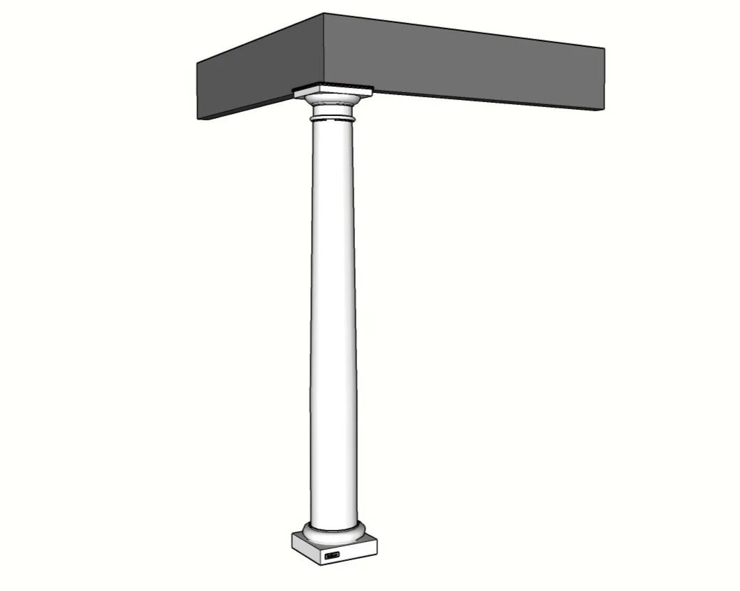 3D rendering of a classical column supporting a beam