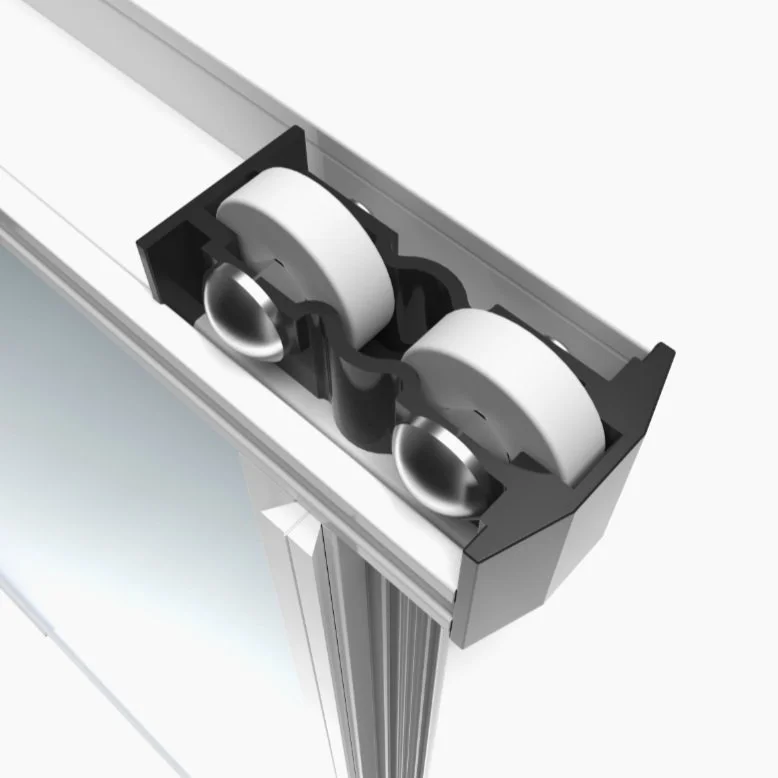 Sliding door wheel mechanism and track system