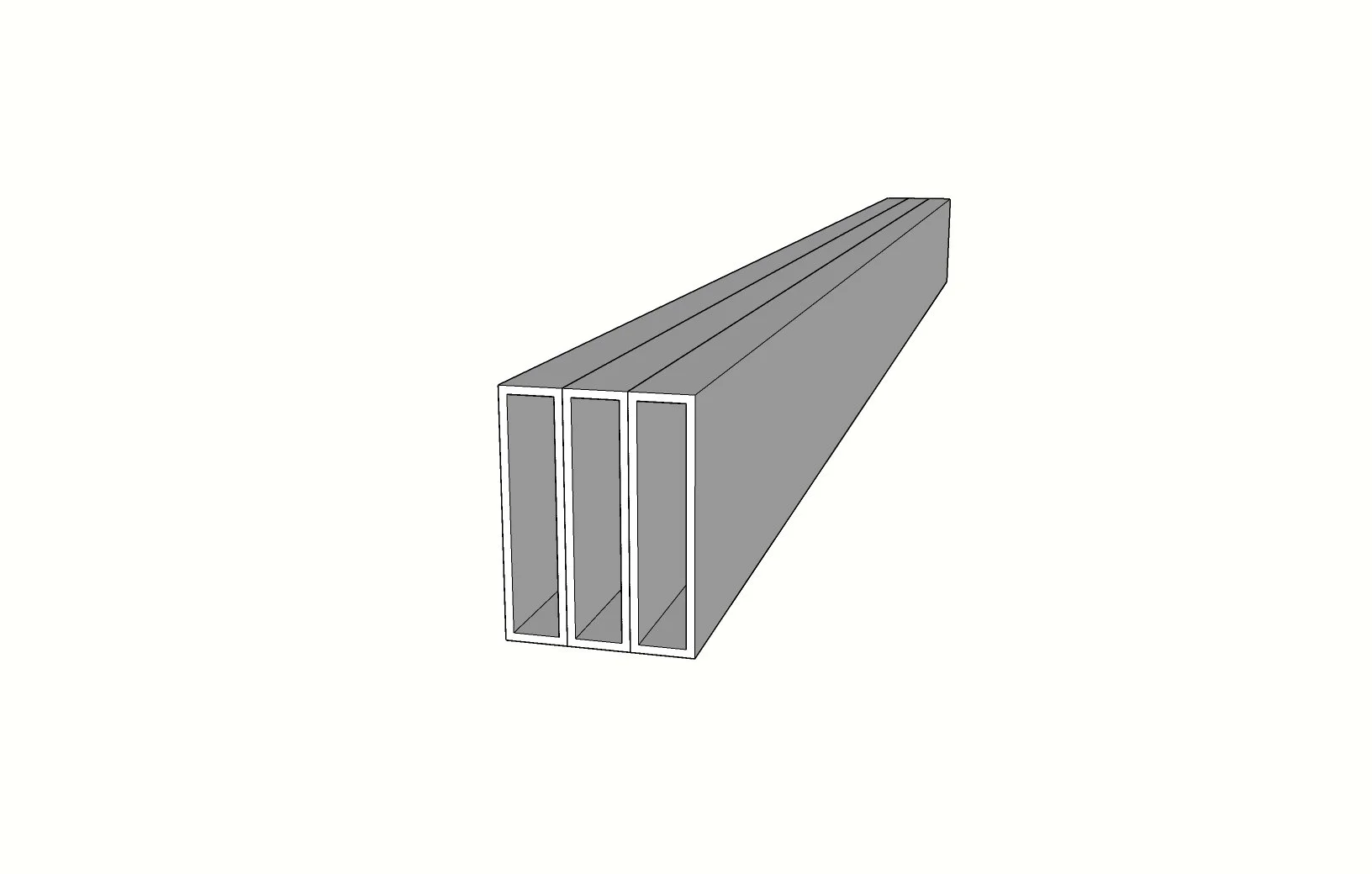 Sketch of three parallel rectangular beams