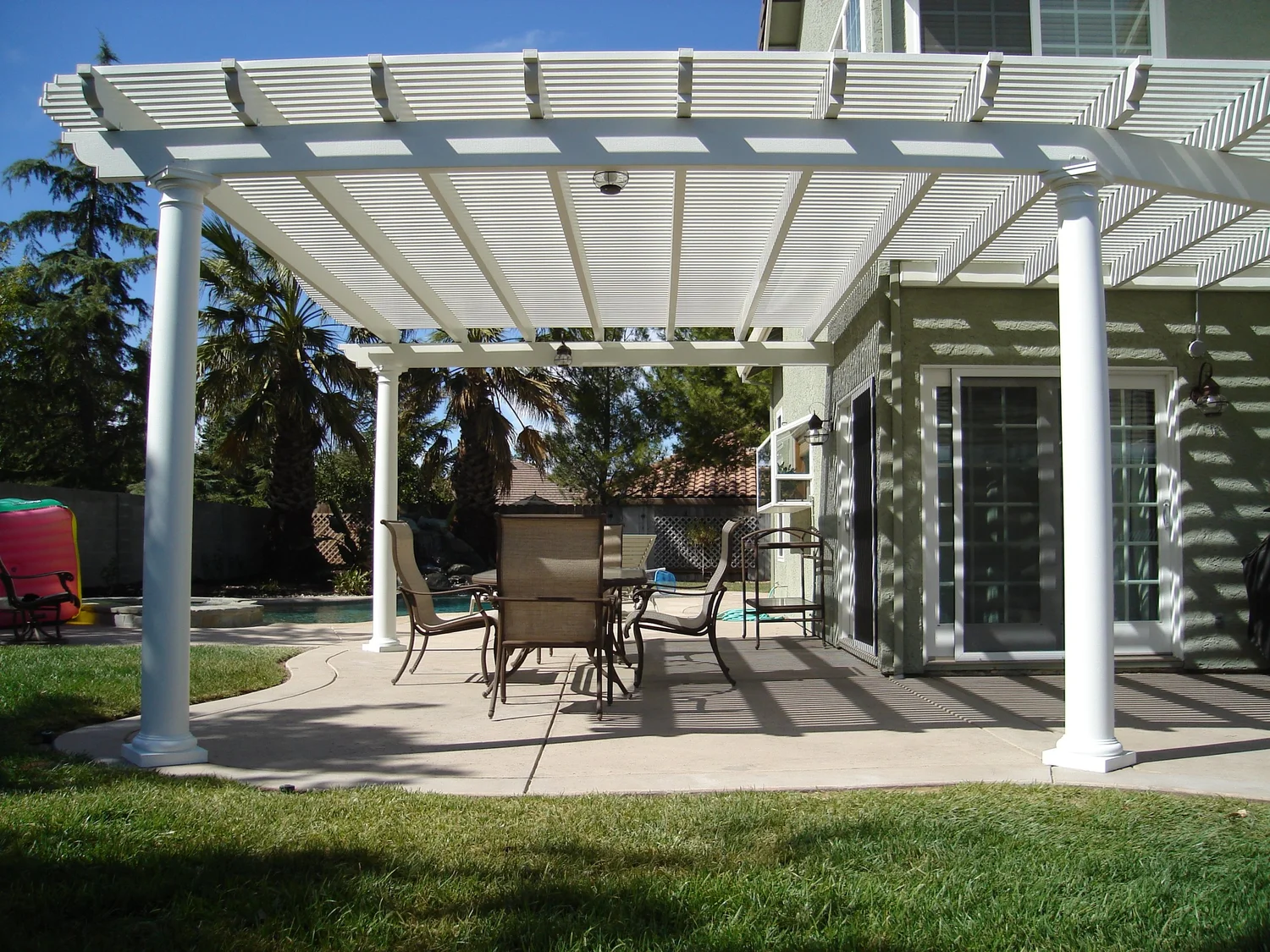 Louvered pergolas