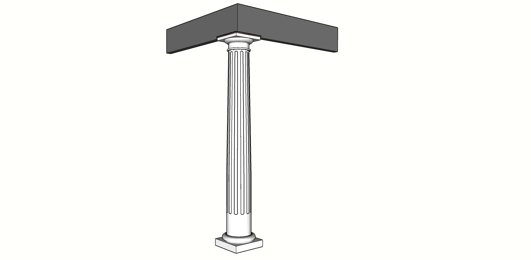 Architectural drawing of a classical column supporting a horizontal beam.