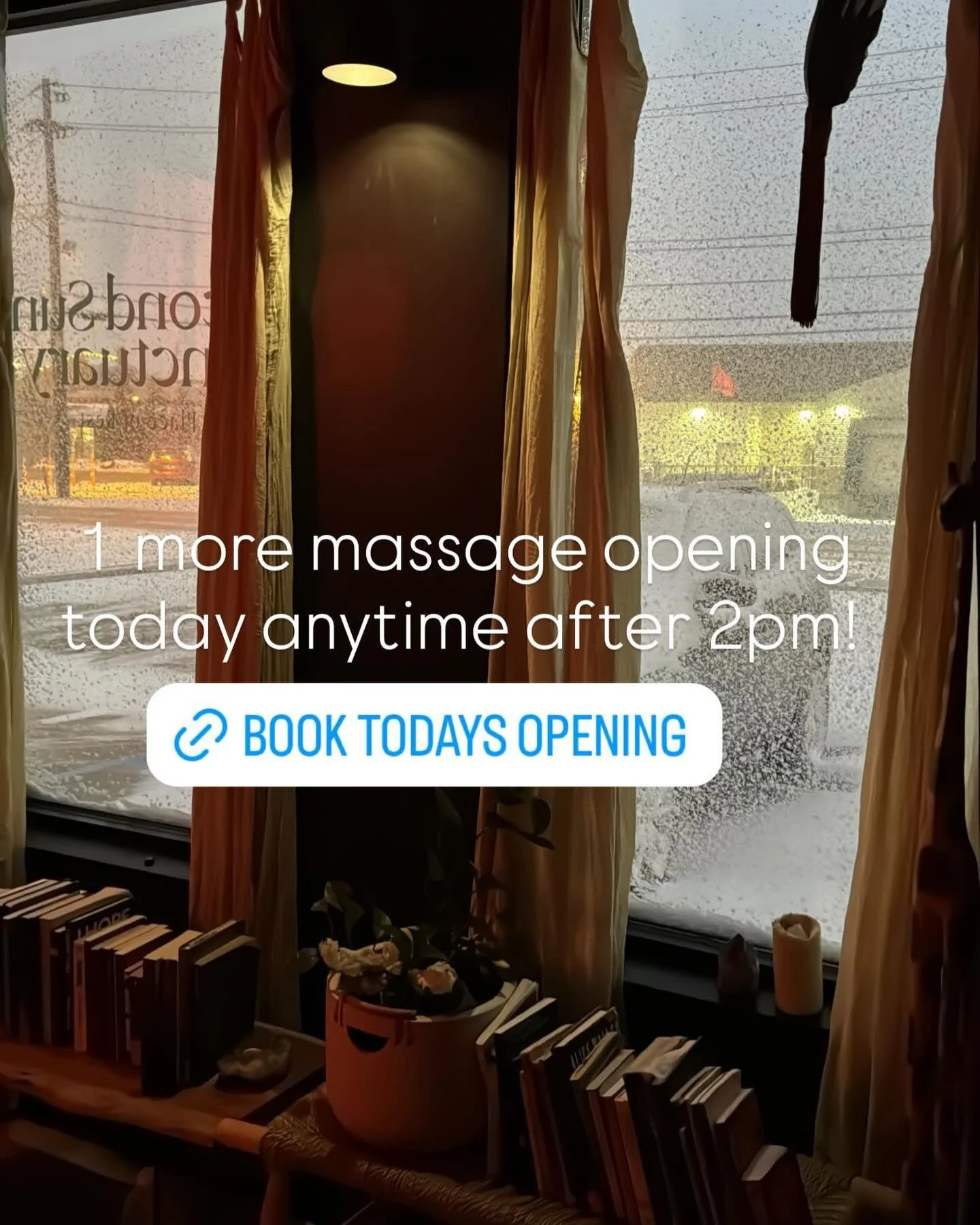 enough time for a 60, 75, 90minute or 2 hour massage
SecondSunSanctuary.com
See you soon🌹