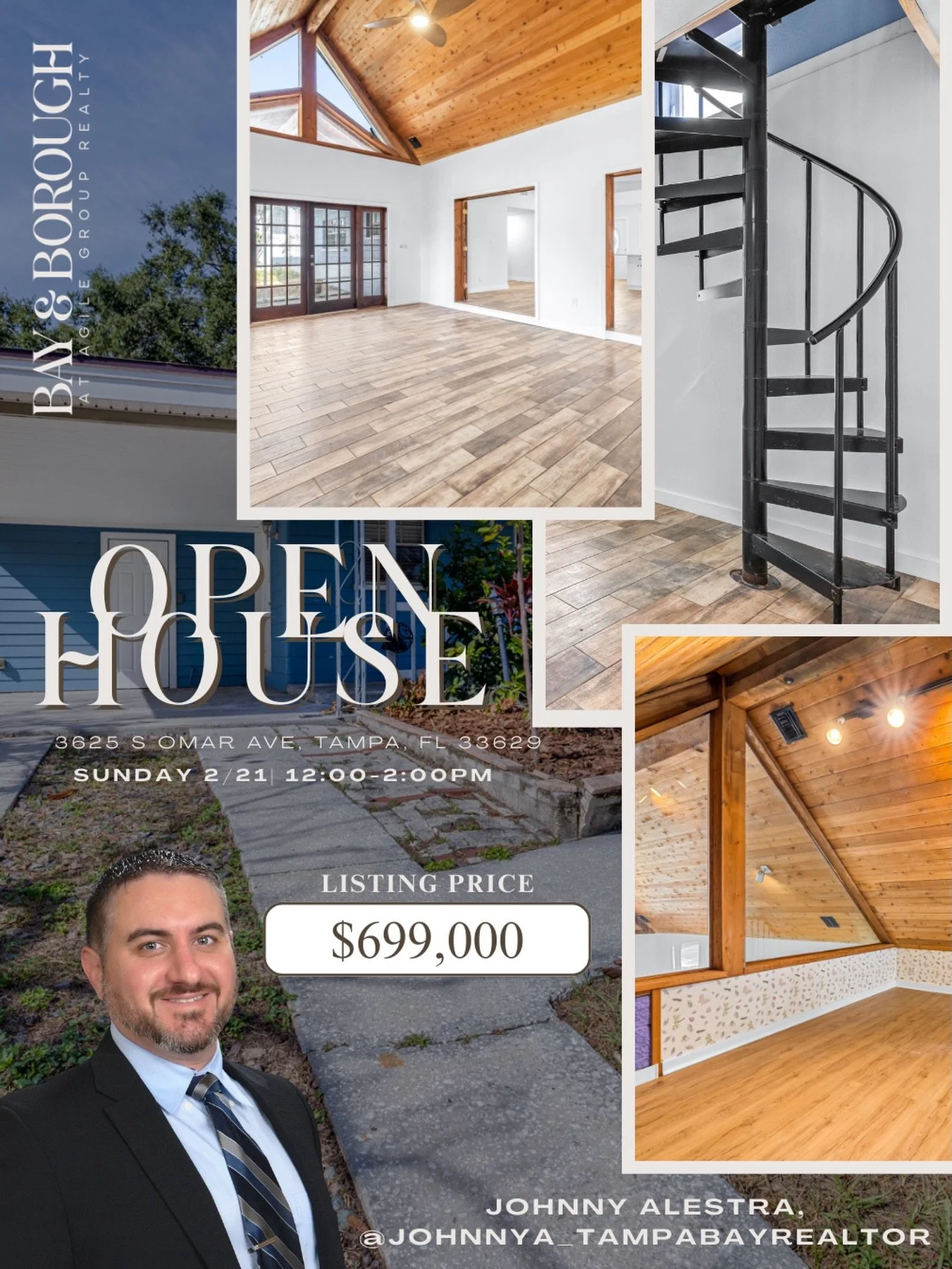 Open House | 2/21 | 12&ndash;2 PM
3625 S Omar Ave | Tampa

Join us tomorrow at 3625 S Omar Ave to tour this beautifully updated home &mdash; now offered at a new, improved price.

Thoughtful upgrades, a smart layout, and a location that keeps you con