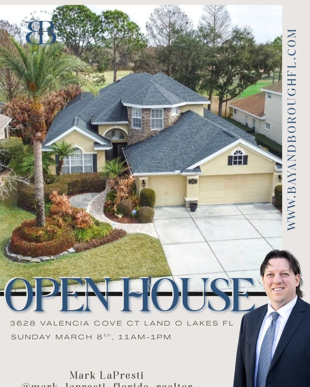 Open house this Sunday in Land O&rsquo; Lakes.

Join our agent Mark LaPresti from 11AM&ndash;1PM at 3628 Valencia Cove Ct, Land O&rsquo; Lakes, FL 34639 and tour a spacious golf course property designed for both everyday living and entertaining.

Thi