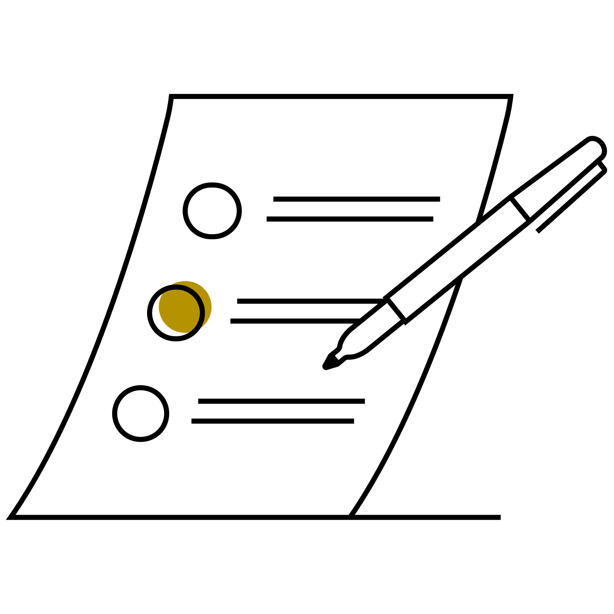 A notepad and pen clip art check list