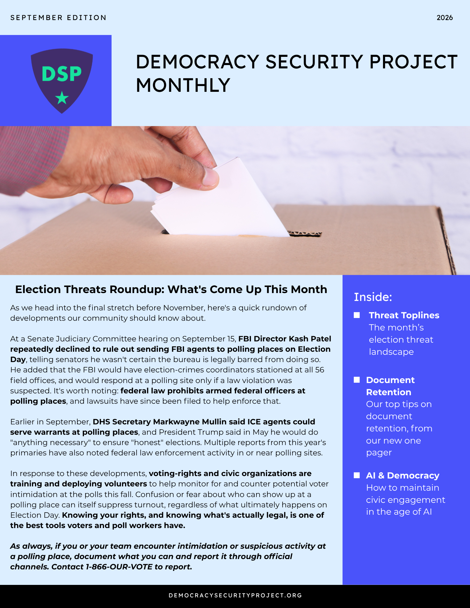 September newsletter