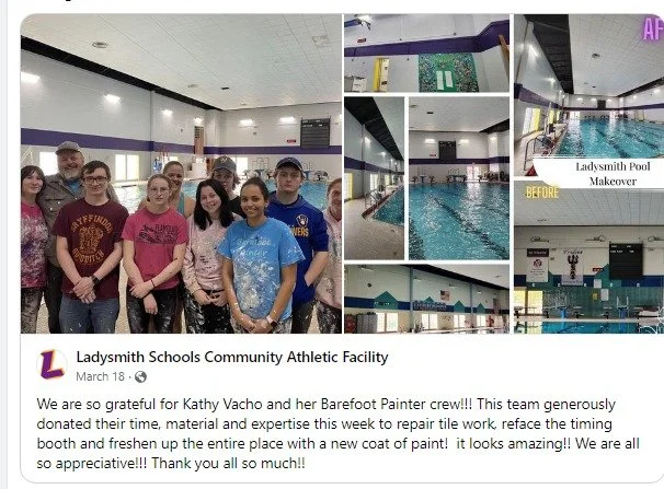 Community donation to Ladysmith School District - professional paint contractors