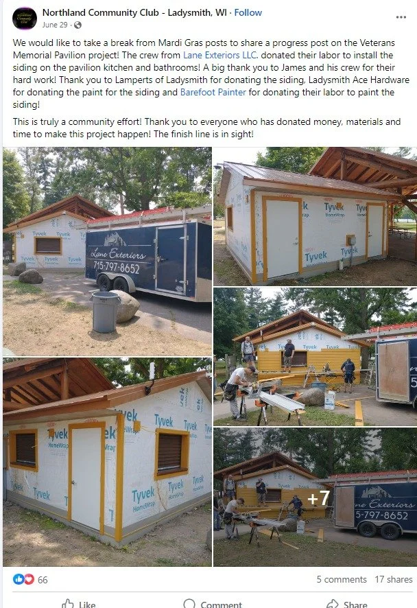 Community donation to Northland Community Club