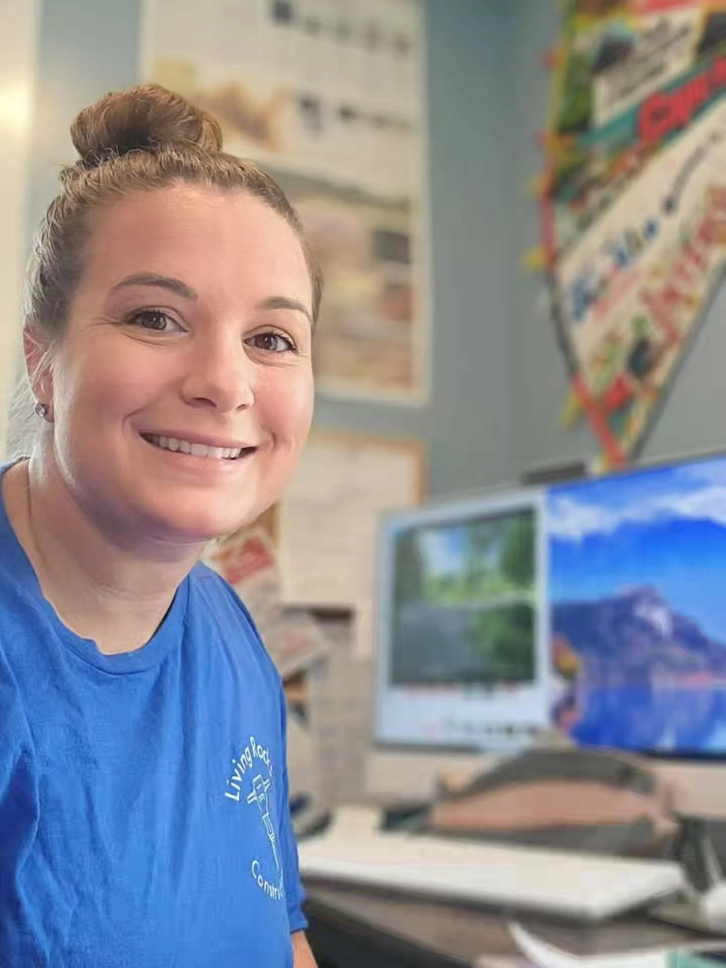 Meet ADRIENNE GORMAN!
Adrienne is the ultimate utility player here at Living Rocks Construction&mdash;our go-to Office Manager, Job Coordinator, Certified Schlepper, Client Liaison, Grade-A Gopher, and On-Site Hype Girl! She wears many hats and wears