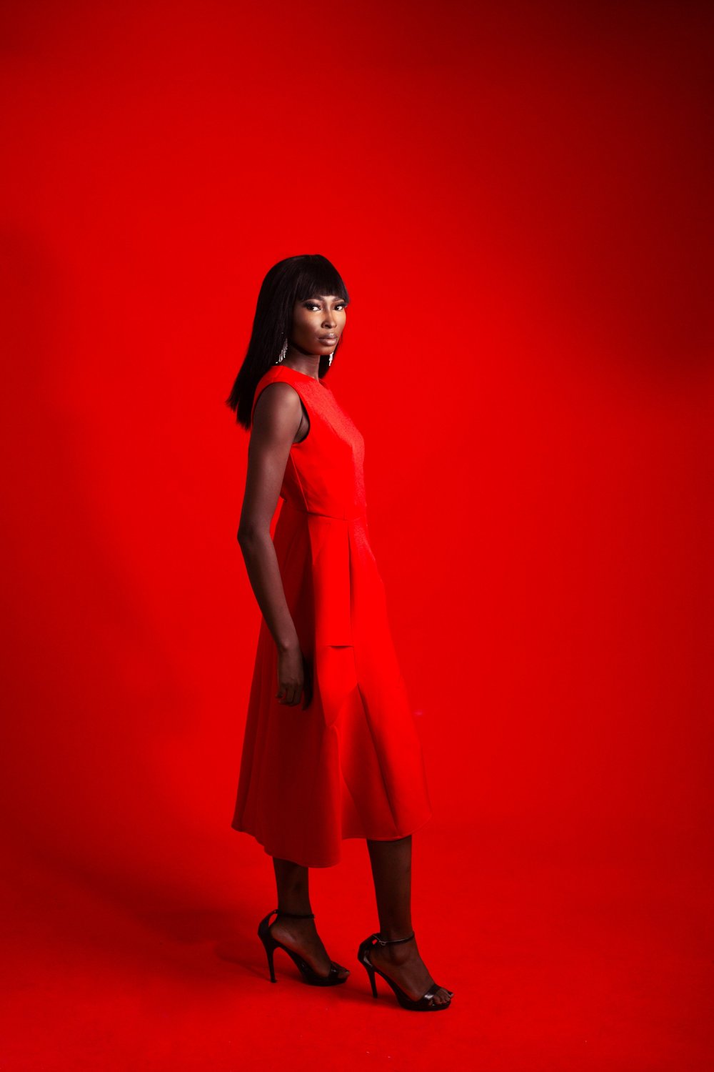 Red Midi Dress  Kome