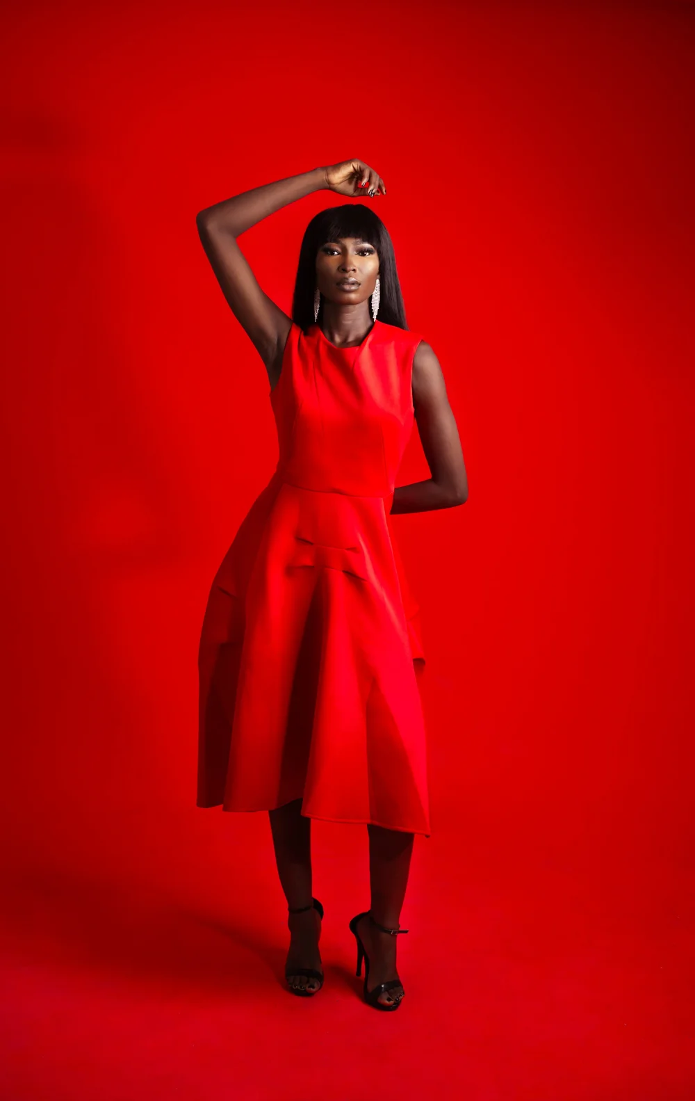 Red Midi Dress  Kome