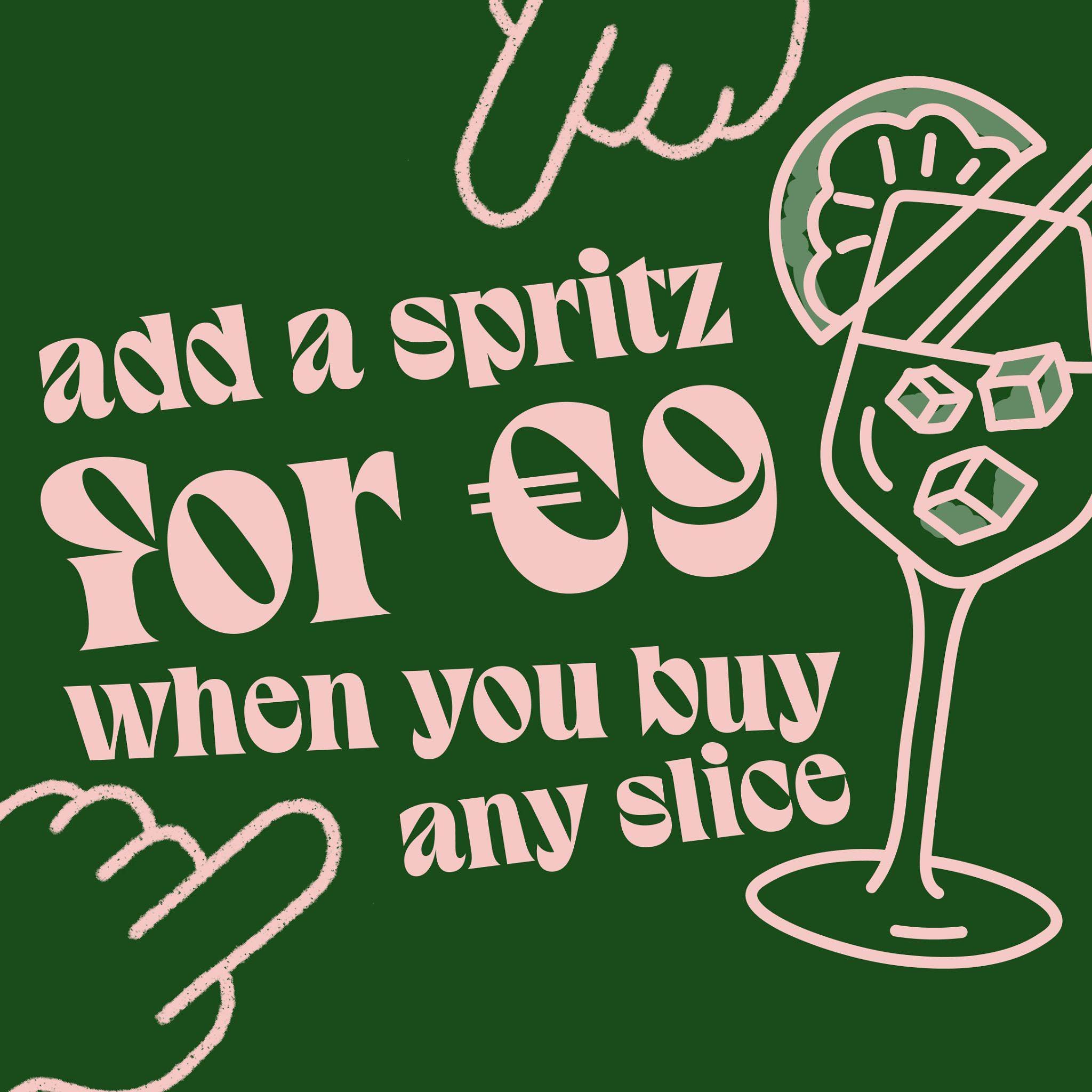 SUNDAY - WEDNESDAY DEAL! Spritz + slice anyone? 🧊

#FingersBeforeForks #RomanPizza #PizzaATaglio #DublinRestaurants #DublinPizza #PizzaByTheSlice