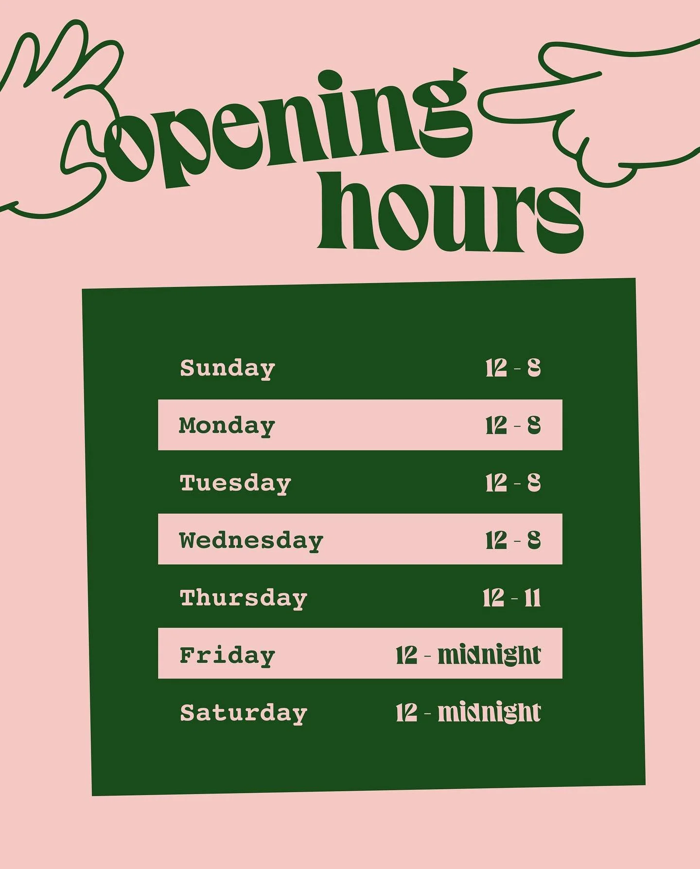 New hours starting this week on DRURY ST👌
Catch us until 8pm Sun - Wed, 
until 11pm Thurs, 
until midnight Fri - Sat 🤌
#manipizza #druryst #fingersbeforeforks