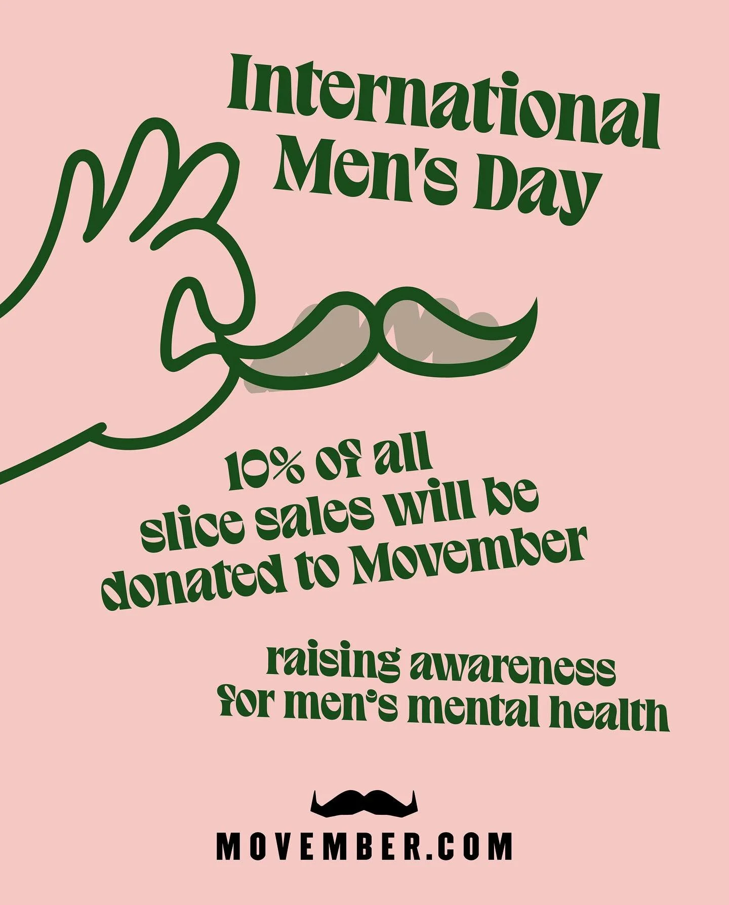 10% of all slice sales will be donated to @movember @movember.ie - raising awareness for men&rsquo;s mental health this International Men&rsquo;s Day 🫶👨🏻&zwj;🦱

#movember #mensmentalhealth #internationalmensday