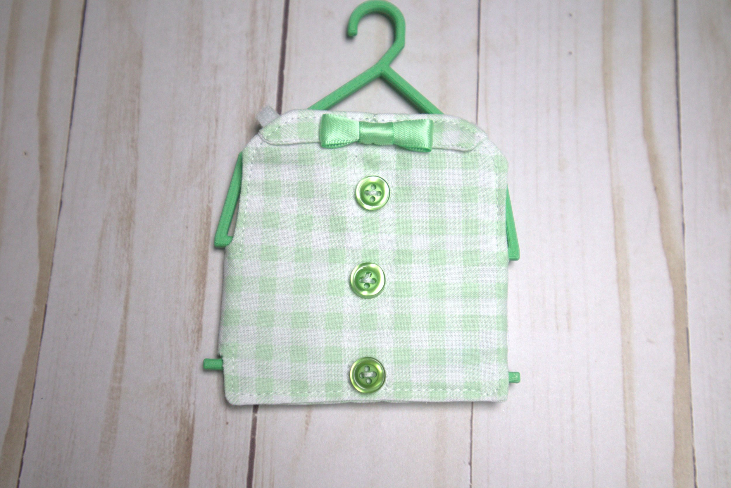 Green Gingham Shirt with Matching Bowtie