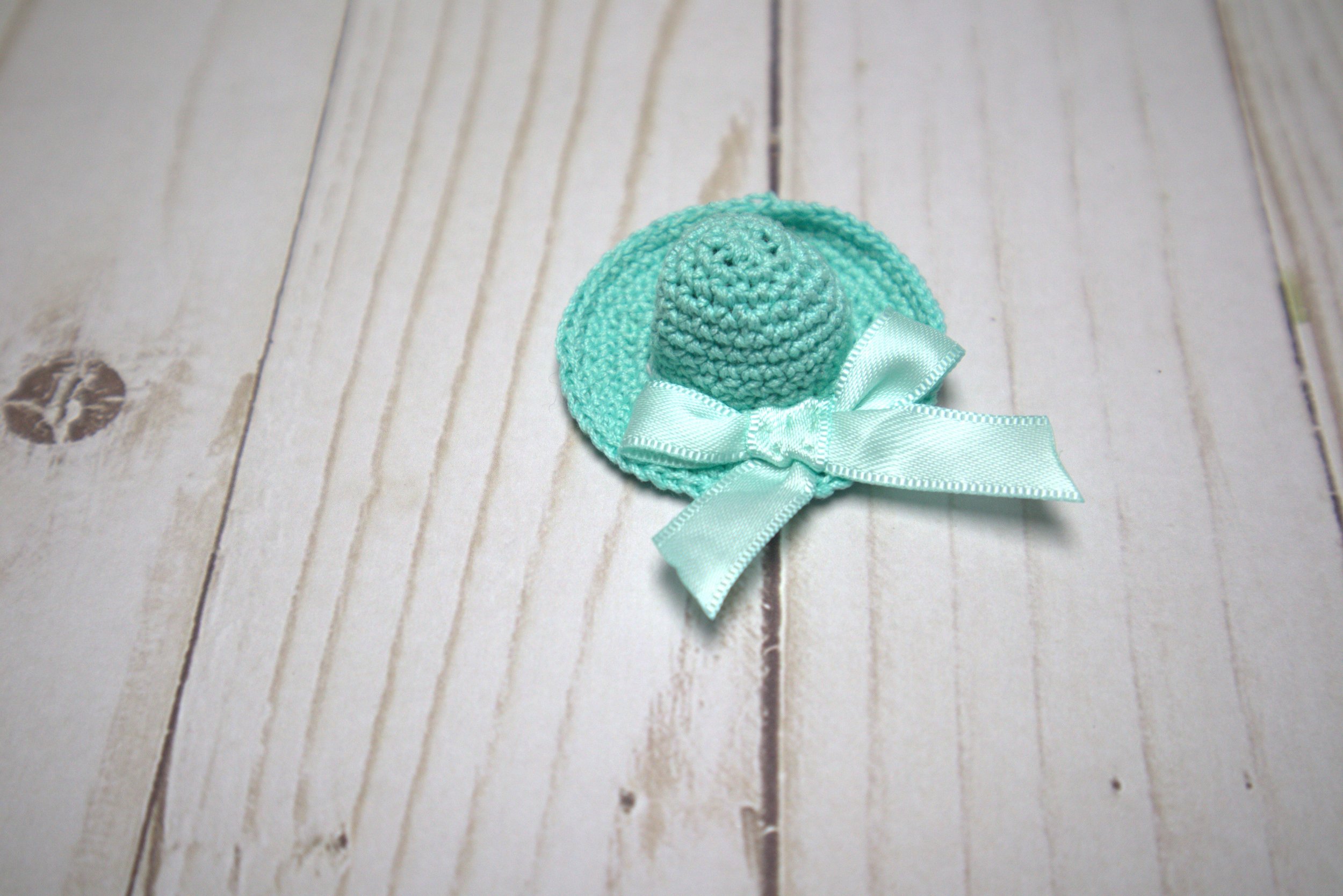 Teal Sun Hat with Matching Bow