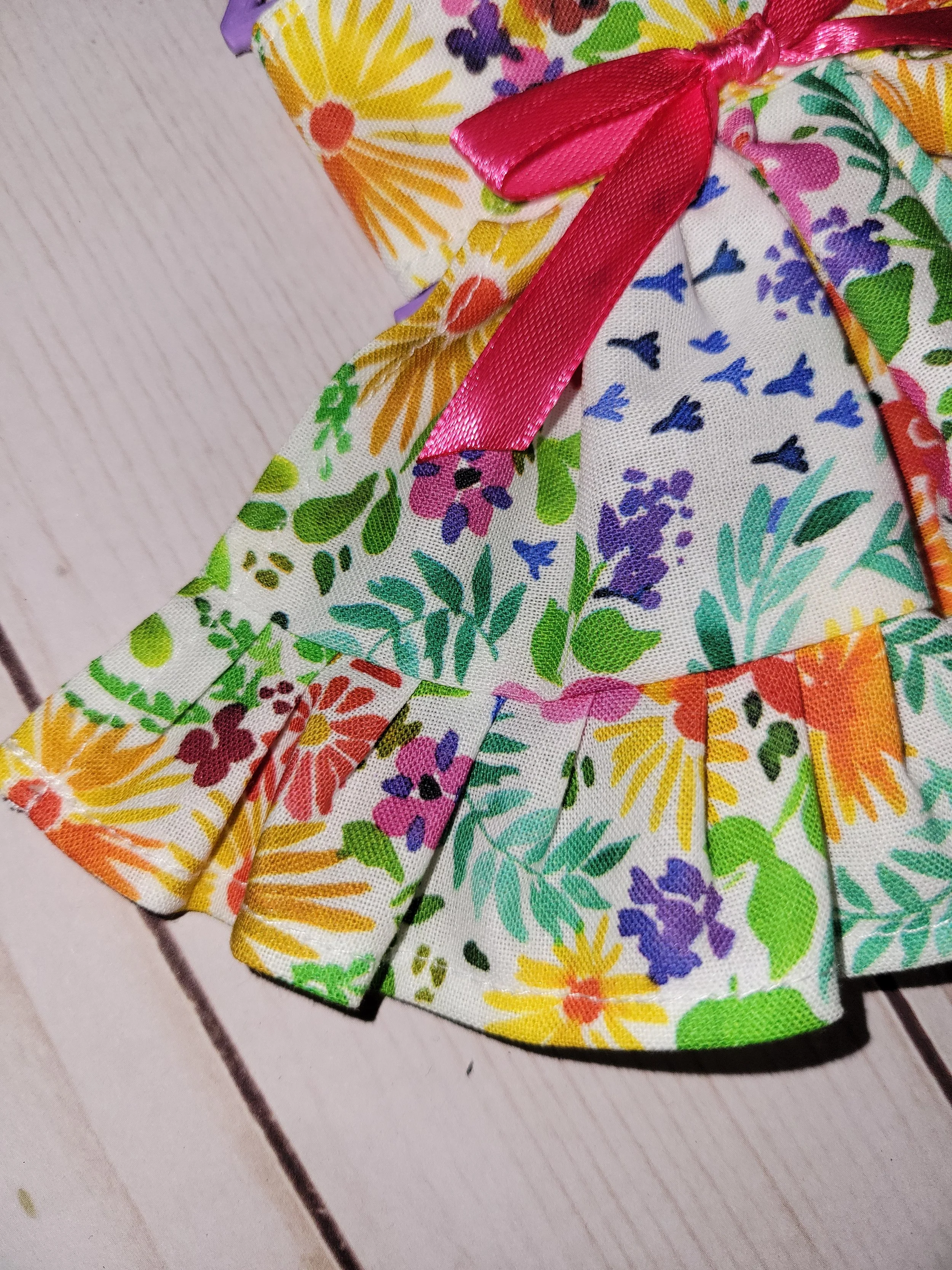 Ruffled Floral Dress Close Up 2023