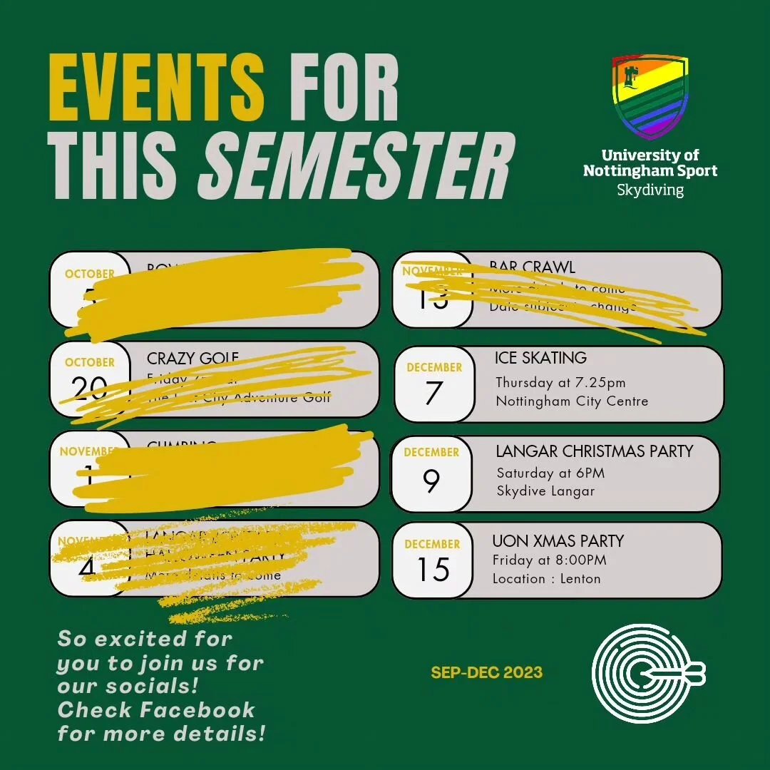LAST FEW SOCIALS FOR THE TERM!!!
DON'T MISS OUT!!!
Come along we'd love to see you!!
Dates and details subject to change but just
to give you an idea of what we've got planned
for the coming months, keep an eye out for
changes and more details!