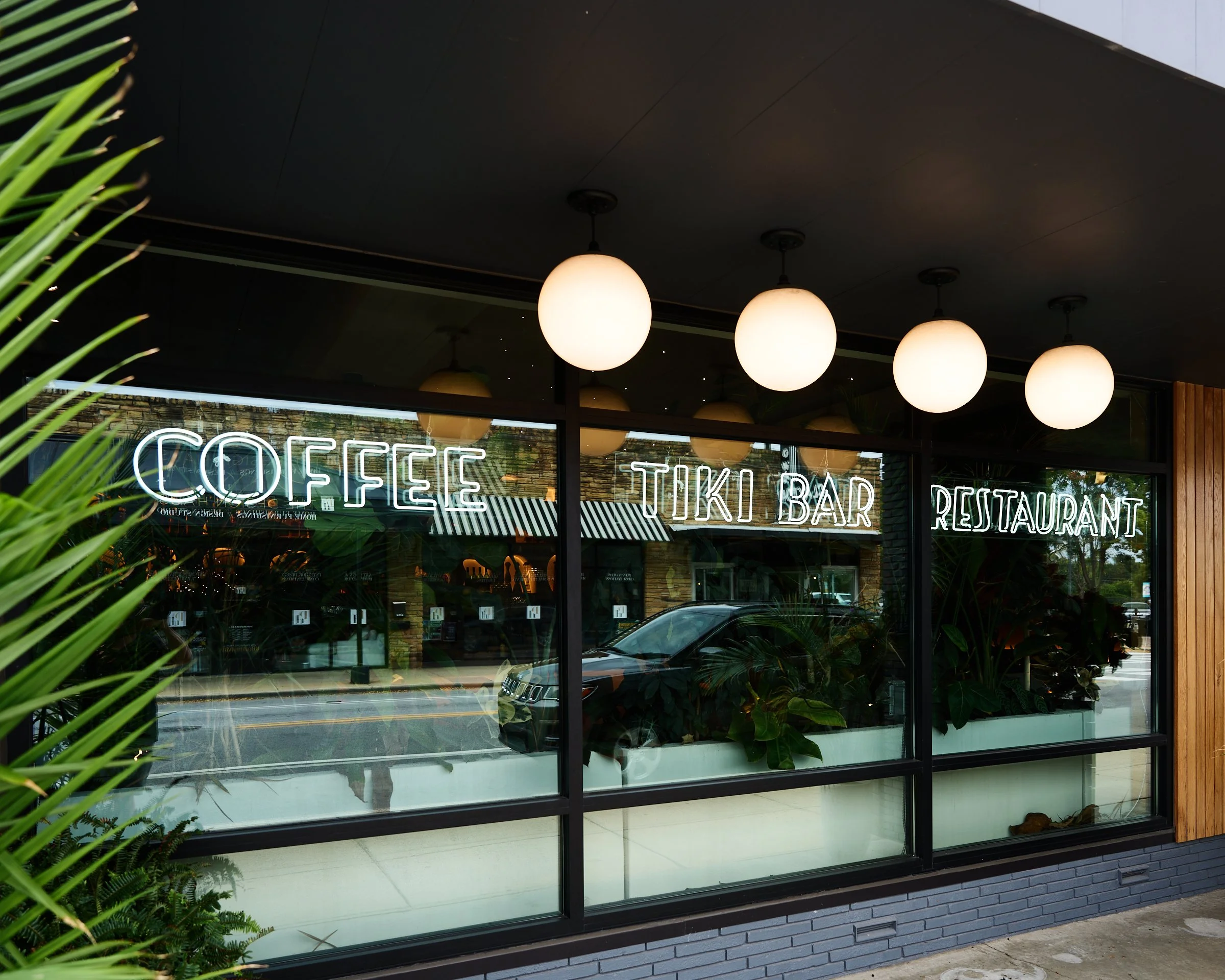 We had a second opportunity to collaborate with Aaktun on some window signs for their Clayton location; these are cool white neon on a clear acrylic background, and mounted inside the restaurant displaying outwards.