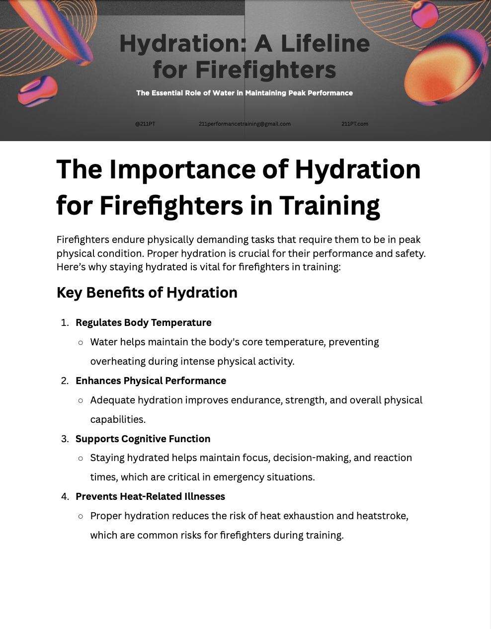 Hydration Infographic