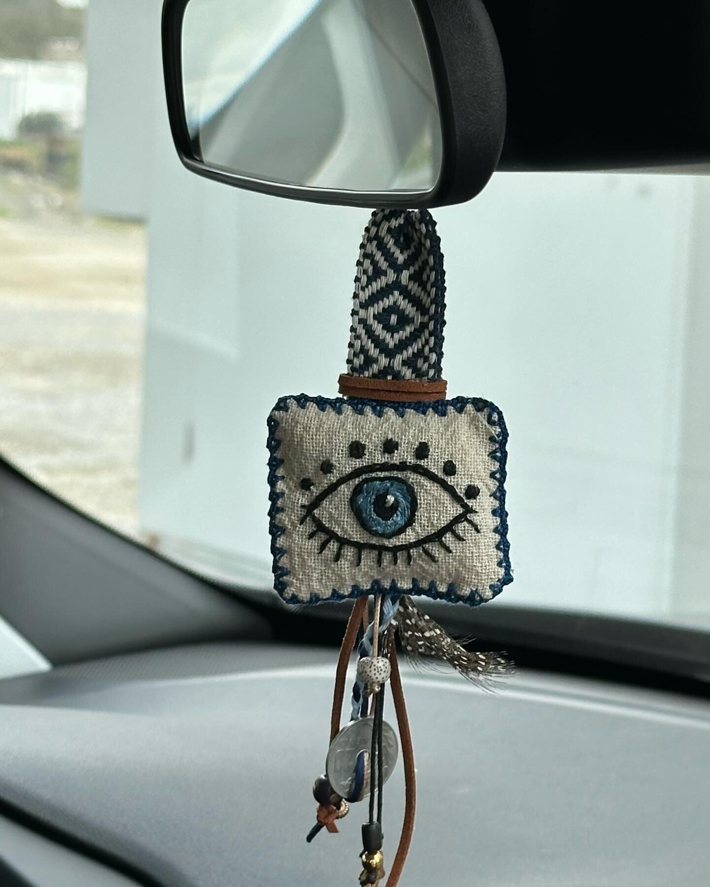 Of course you need a talisman in your new car 🧿 @lisaandthebeach made a pretty one for us! We hope for many safe km here in Crete 💙