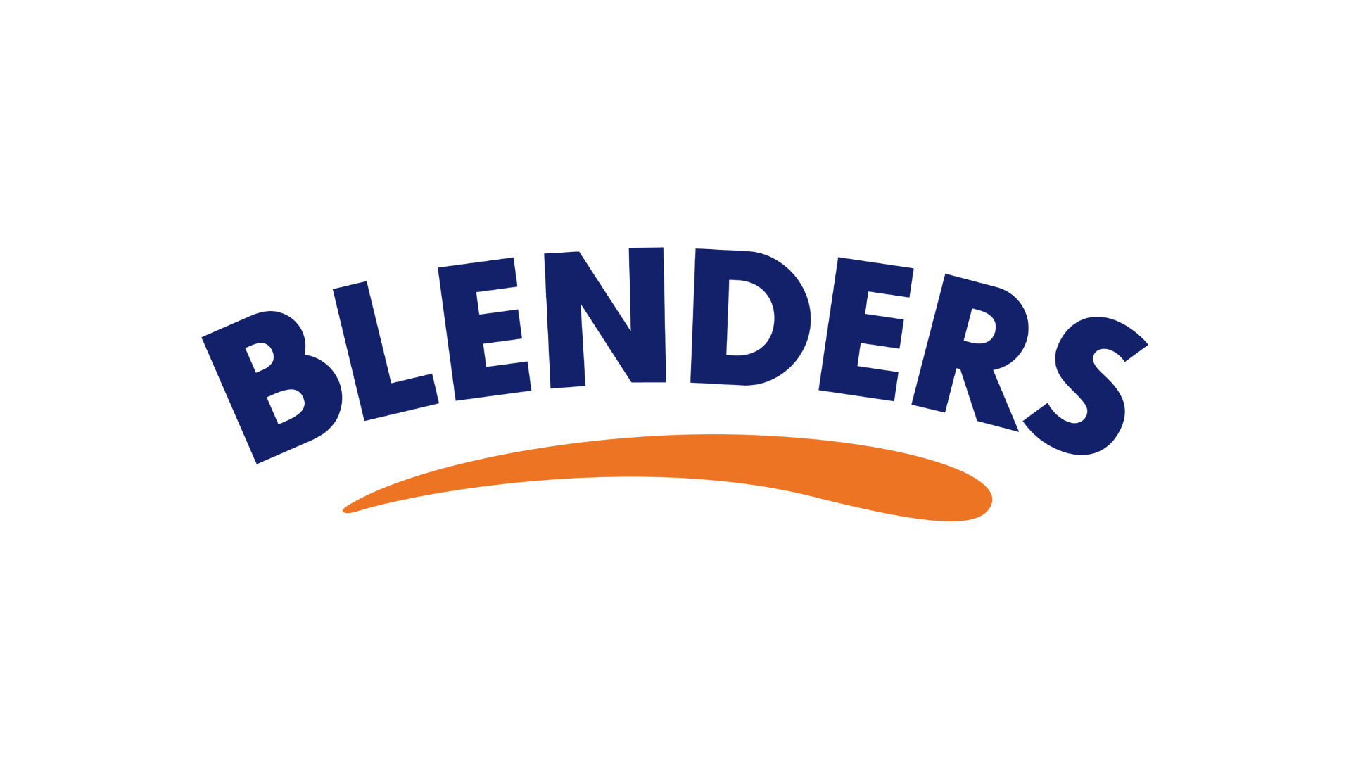 Blenders logo with blue text and orange underline
