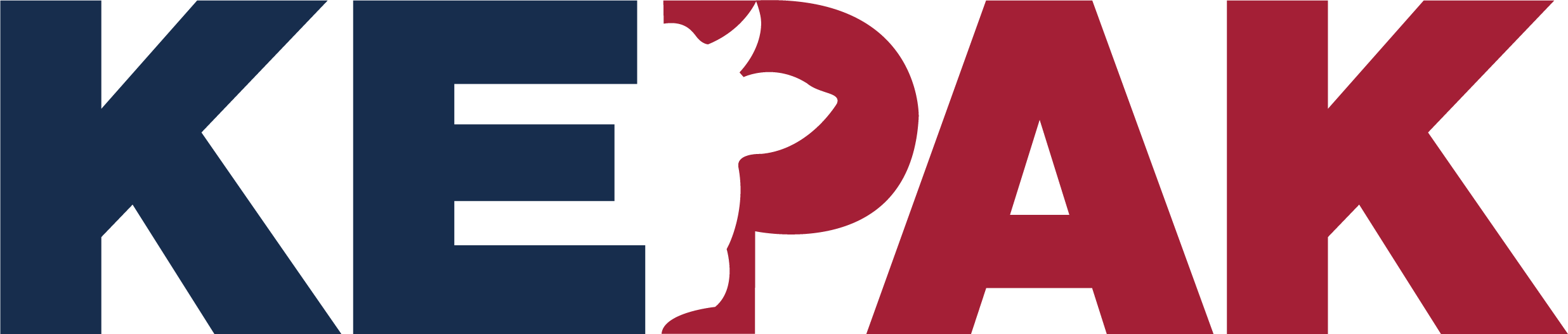 Logo with the text 'KEPAK' in bold letters, featuring a silhouette of a cow blending into the 'P'.