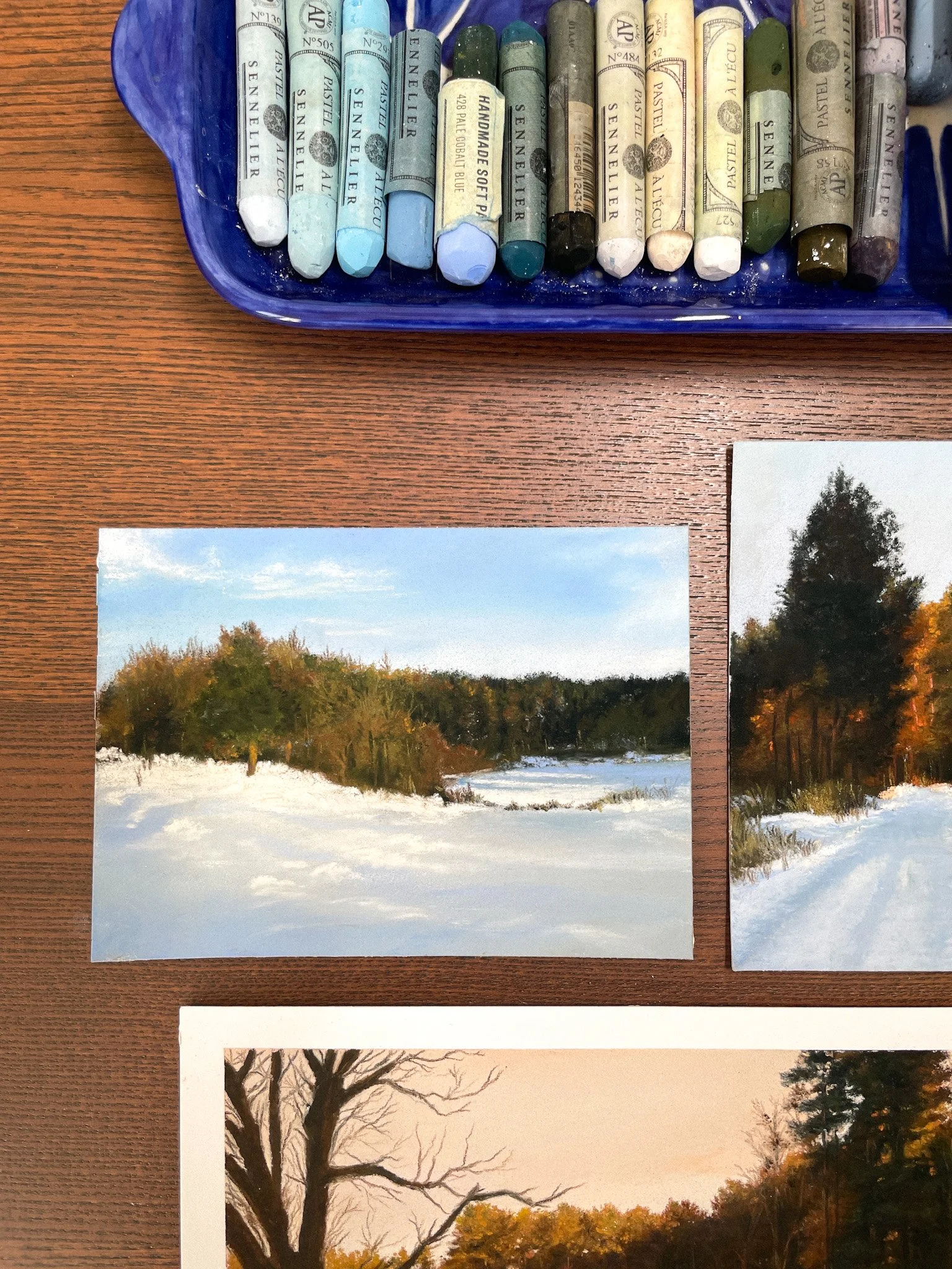 Paysage au pastel tendre, « Première neige  »