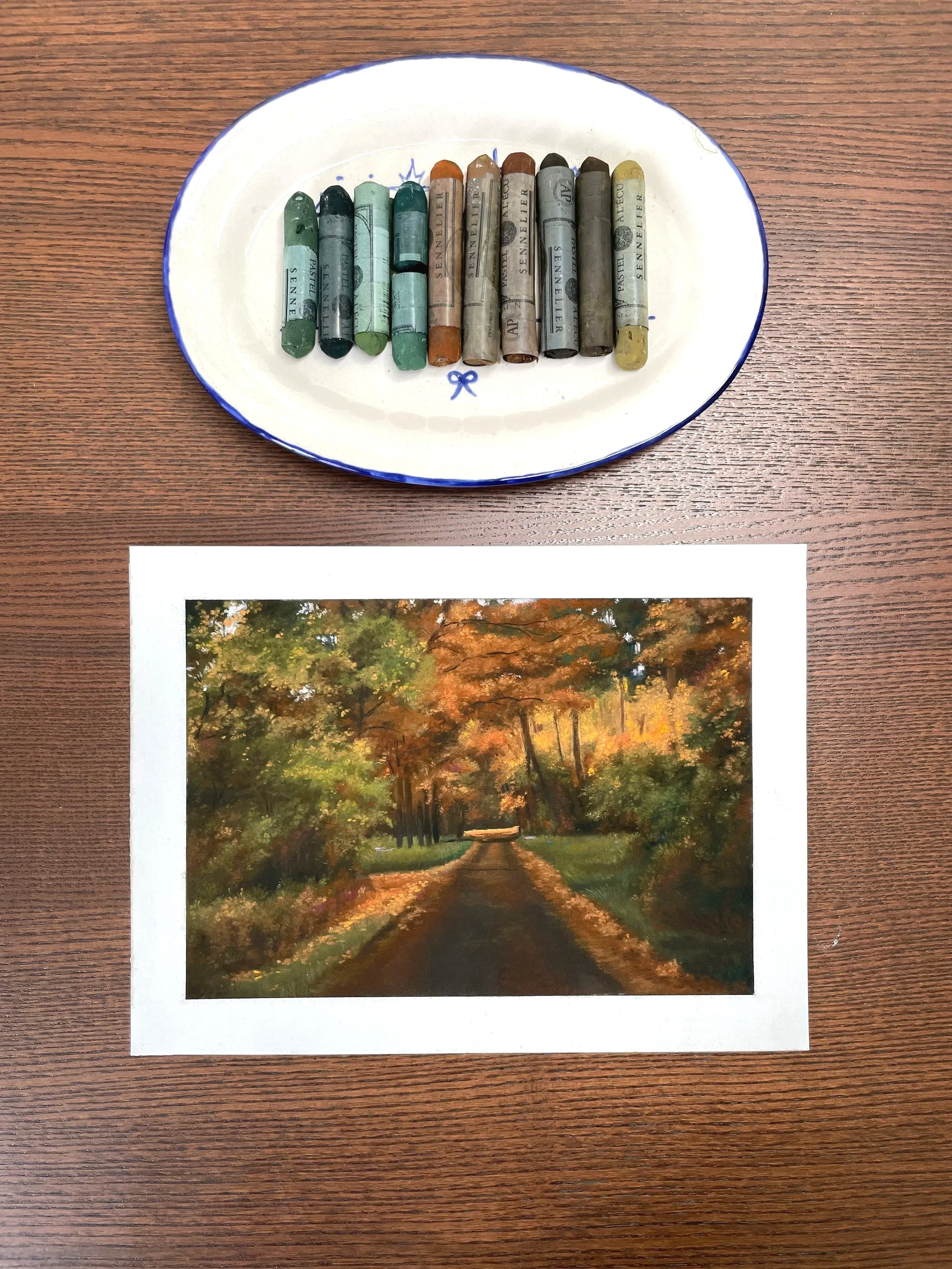 Paysage au pastel tendre, « Étude d’un paysage automnal »